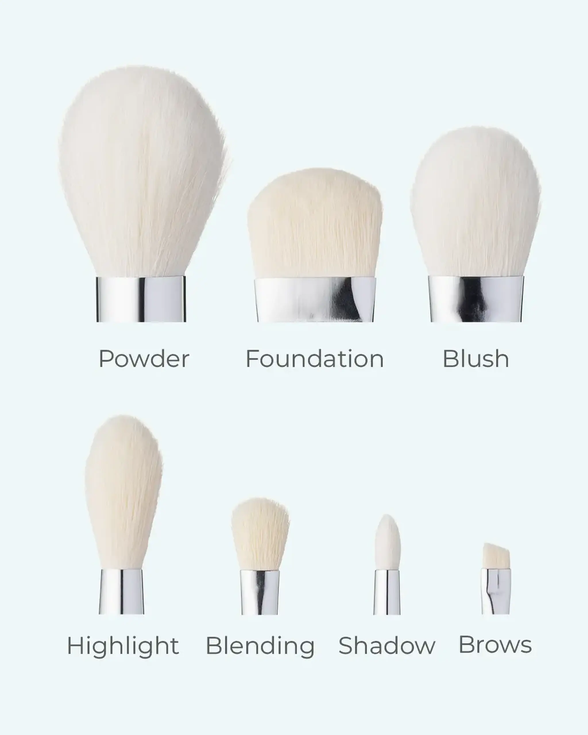 Set de pensule Moonglow Makeup Brushes 7 pcs + Trusă Cosmetică