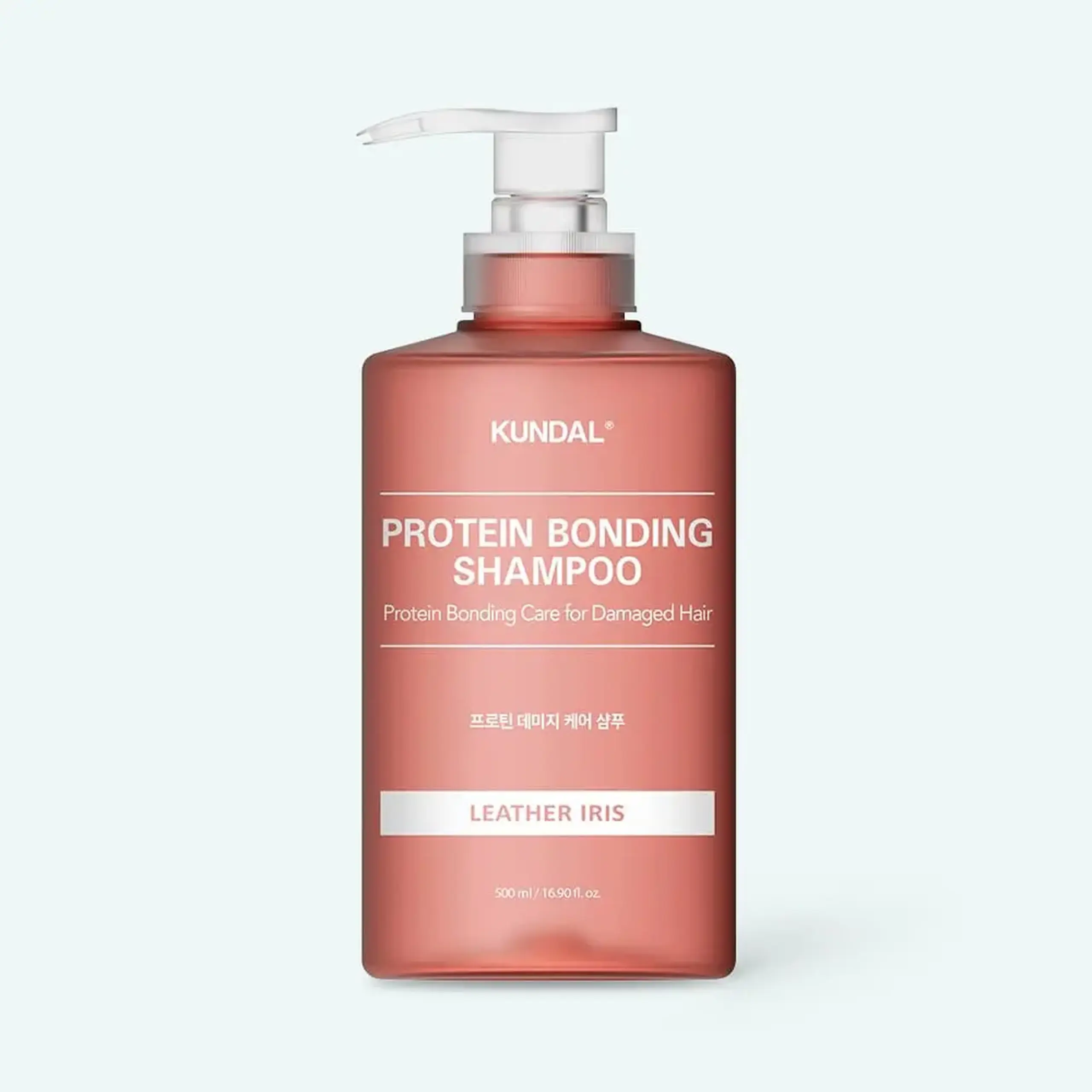 Șamponul revitalizează părul fragil și deteriorat Kundal Protein Bonding Shampoo Leather Iris 500ml