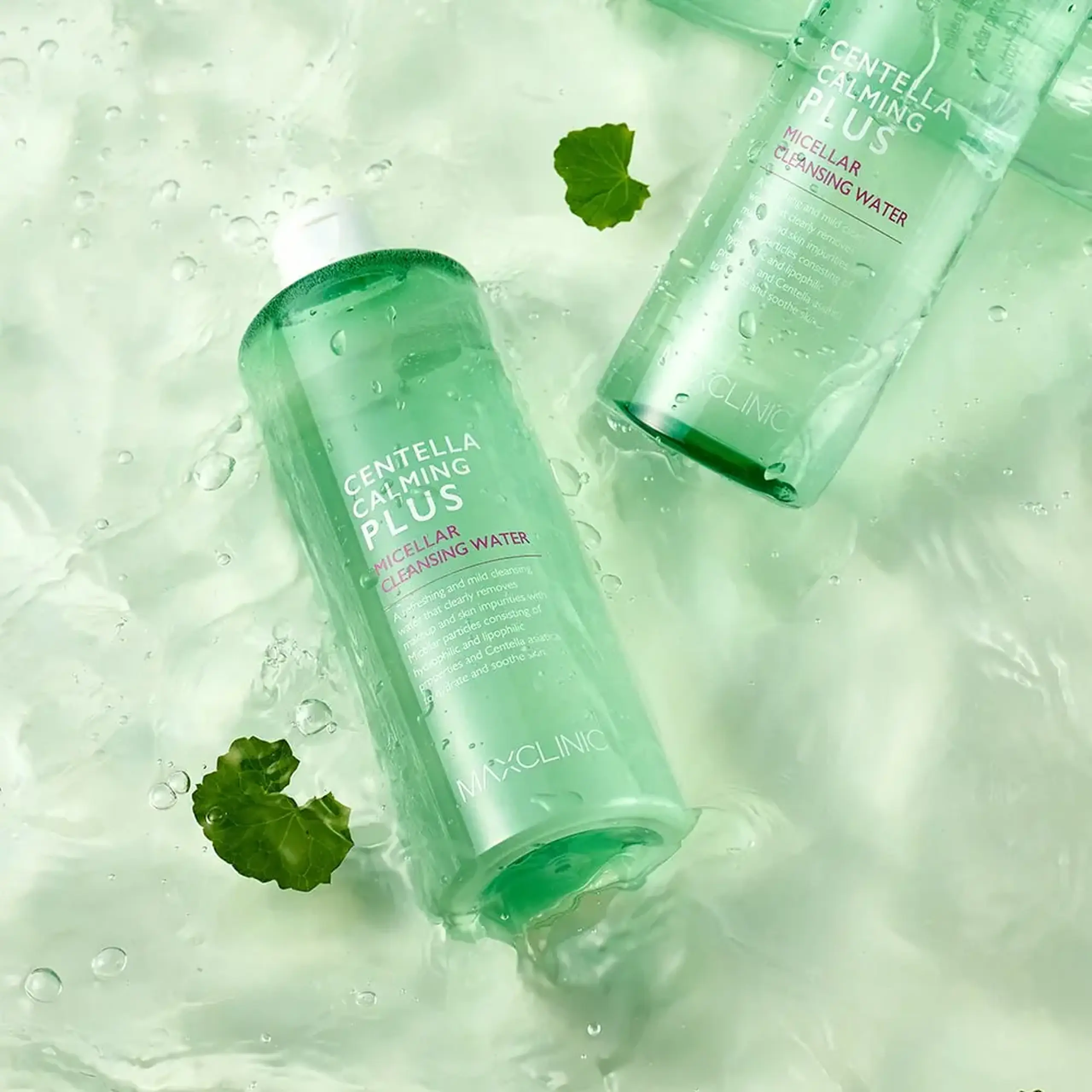 Apa micelară cu efect de hidratare şi calmare a tenului MAXCLINIC Centella Calming Plus Micellar Cleansing Water 500ml