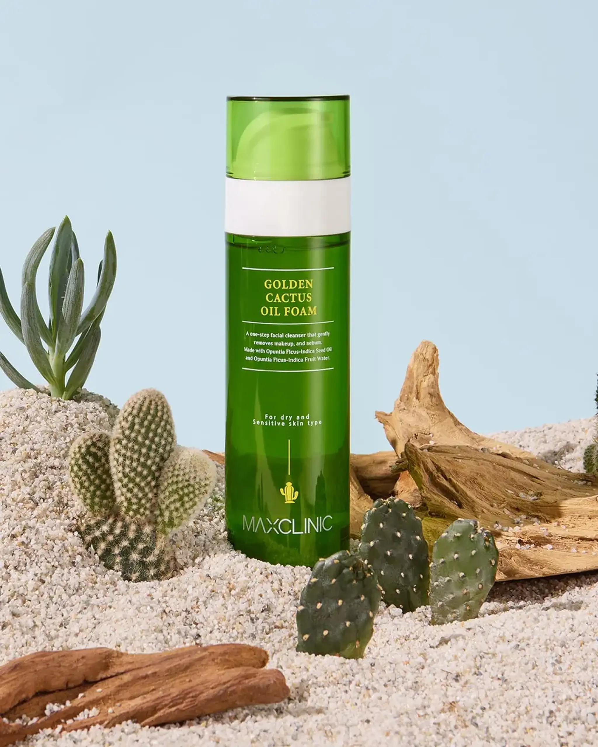Produs multifuncțional 2 în 1 cu ulei din semințe de Opuntia Maxclinic Golden Cactus Oil Foam 110g