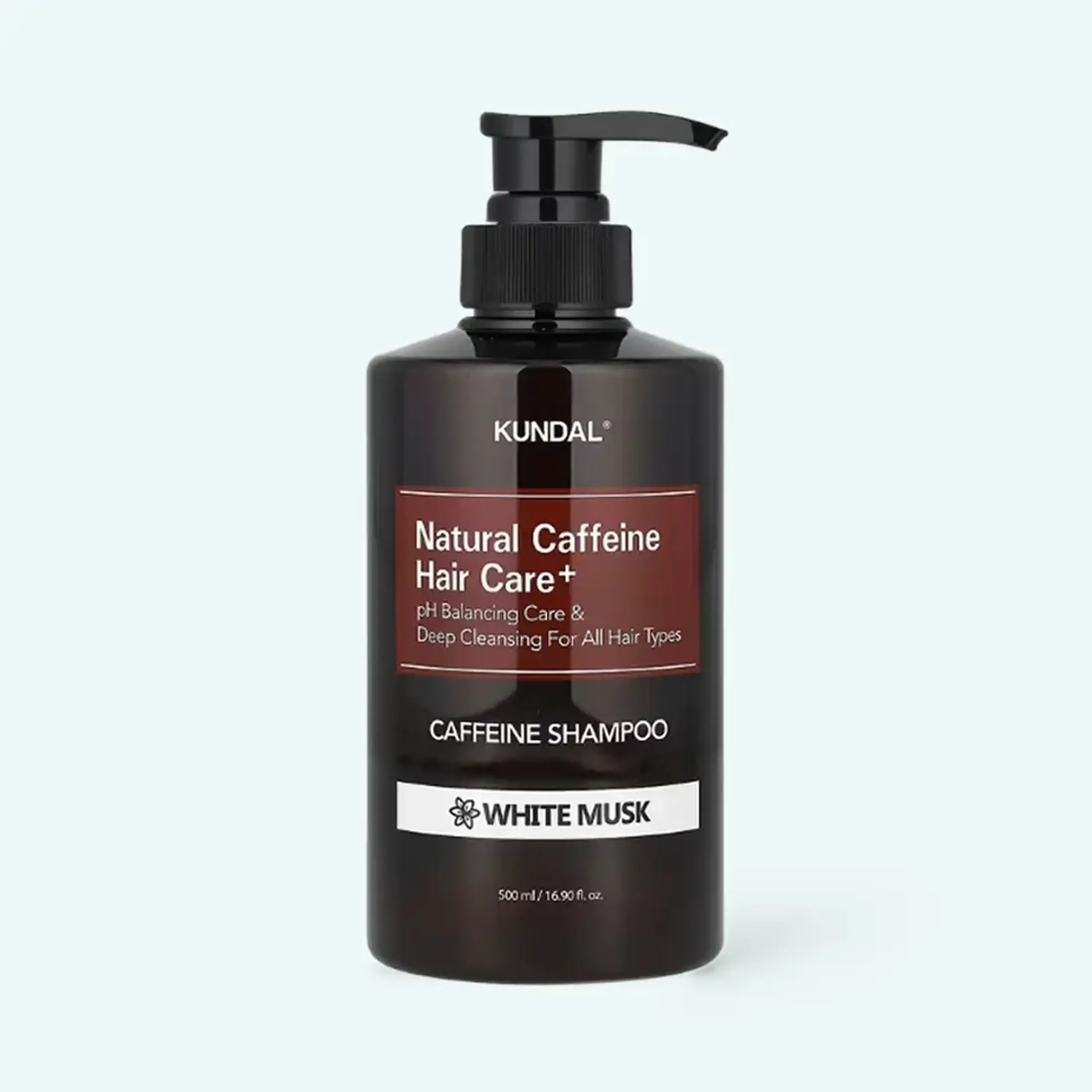 Şampon anticădere cu cofeină Kundal Natural Caffeine Hair Care+ Shampoo White Musk 500ml