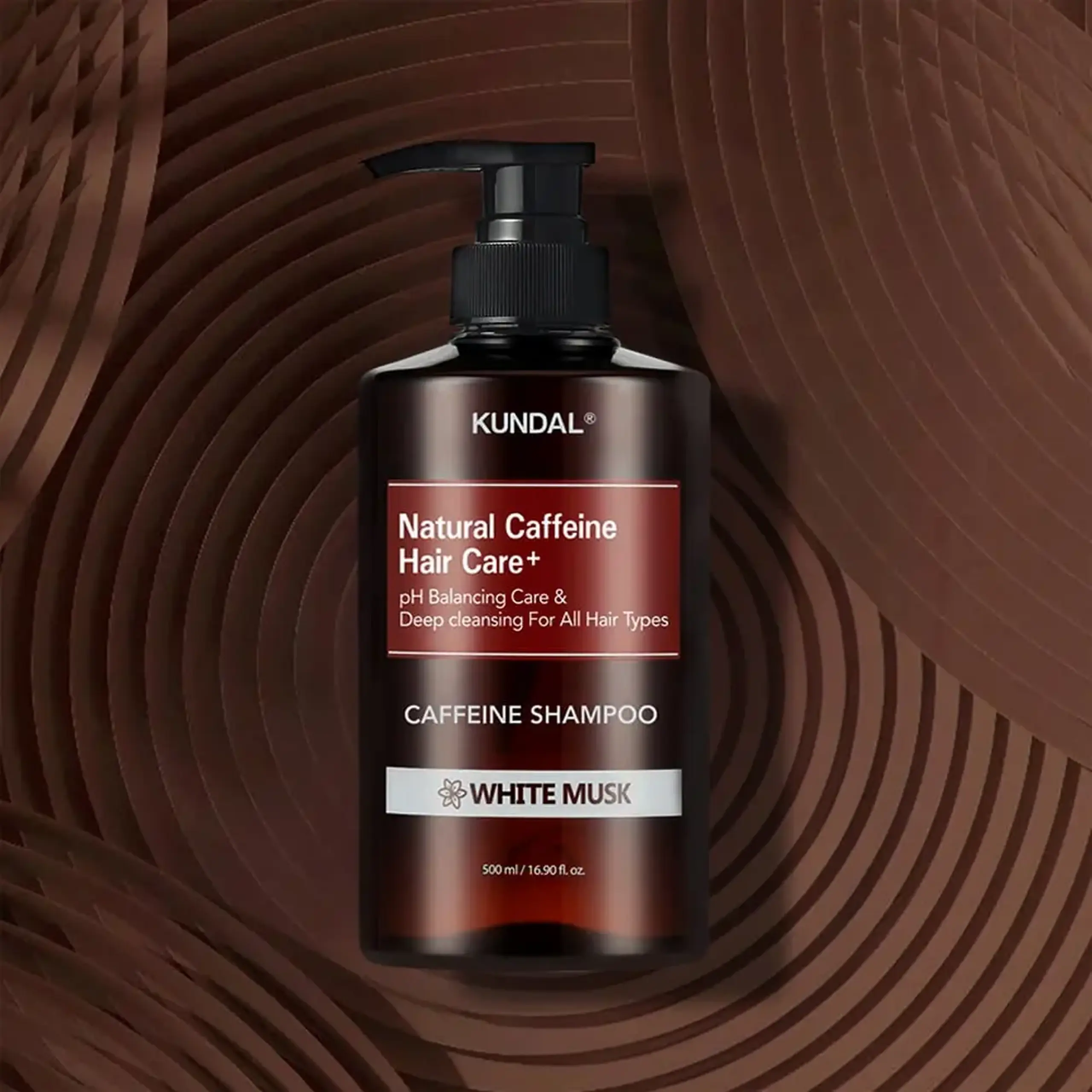 Şampon anticădere cu cofeină Kundal Natural Caffeine Hair Care+ Shampoo White Musk 500ml