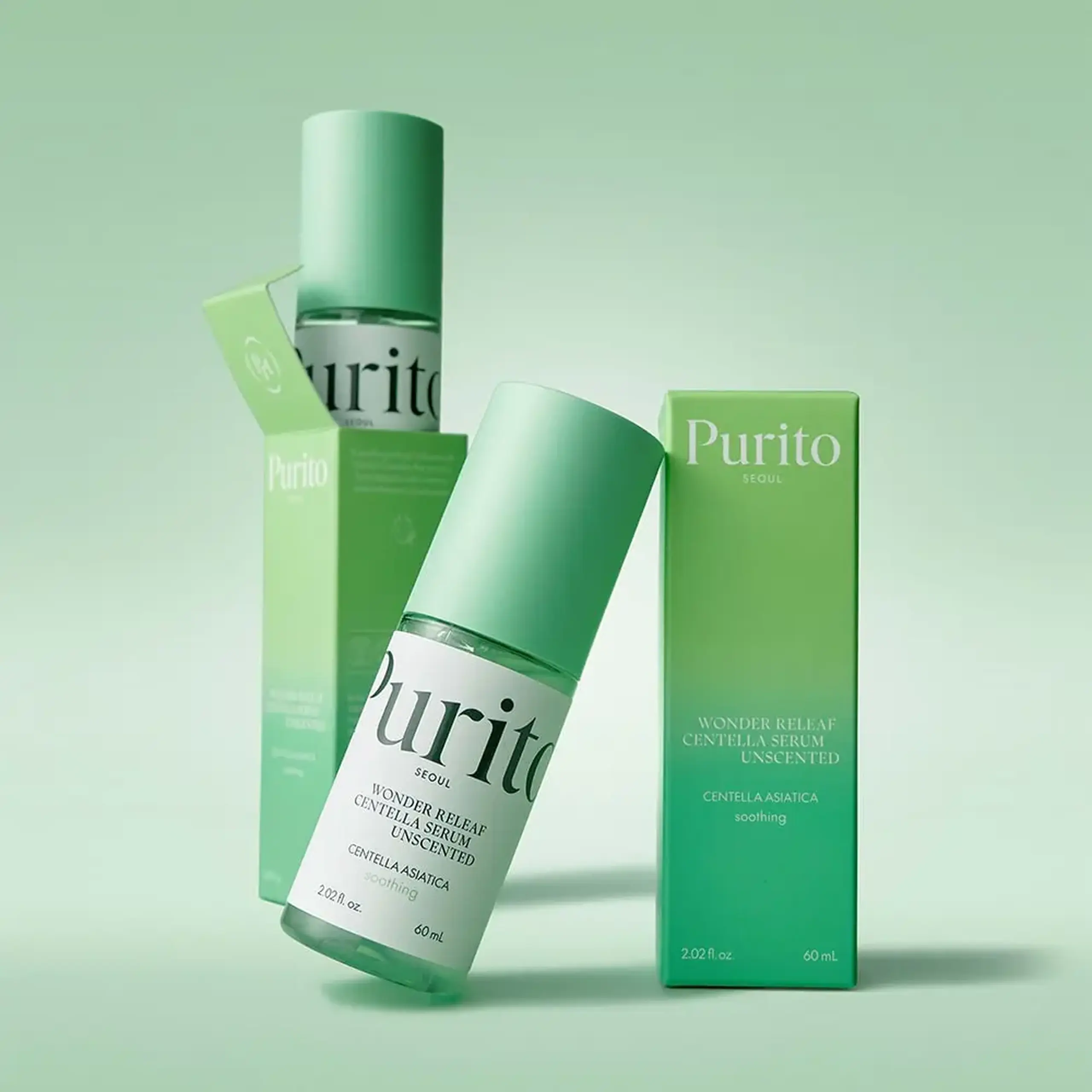 Ser pentru pielea sensibilă cu 35% extract de Centella (fără Parfum) Purito SEOUL Wonder Releaf Centella Serum Unscented 60ml