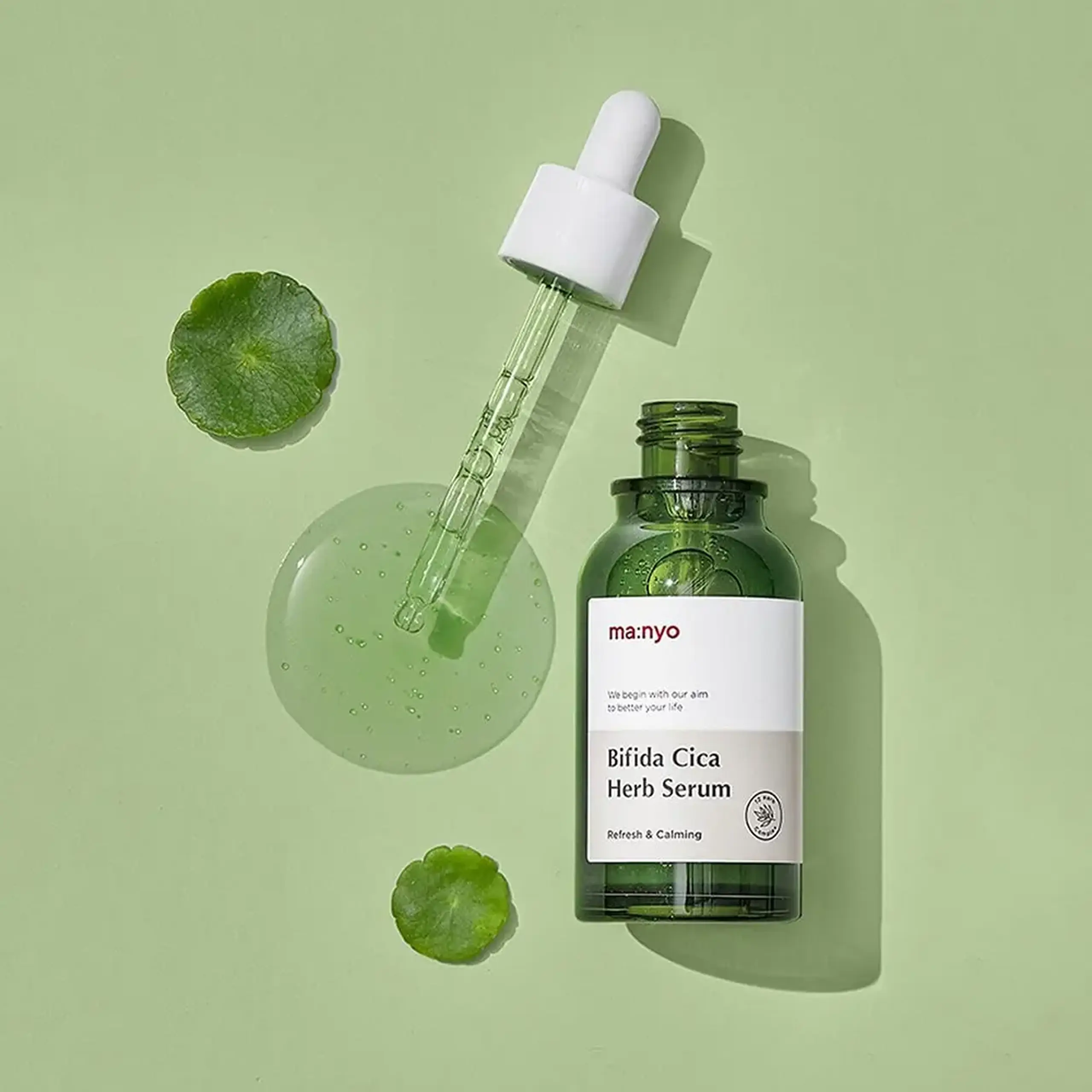 Ser calmant cu centella și bifidobacterii pentru tenul problematic Manyo Bifida Cica Herb Serum 50ml