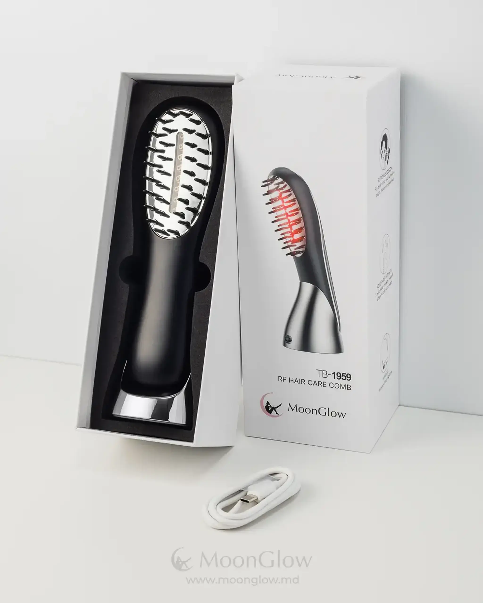 Dispozitiv-gadget pentru scalp Moonglow RF Hair Care Comb