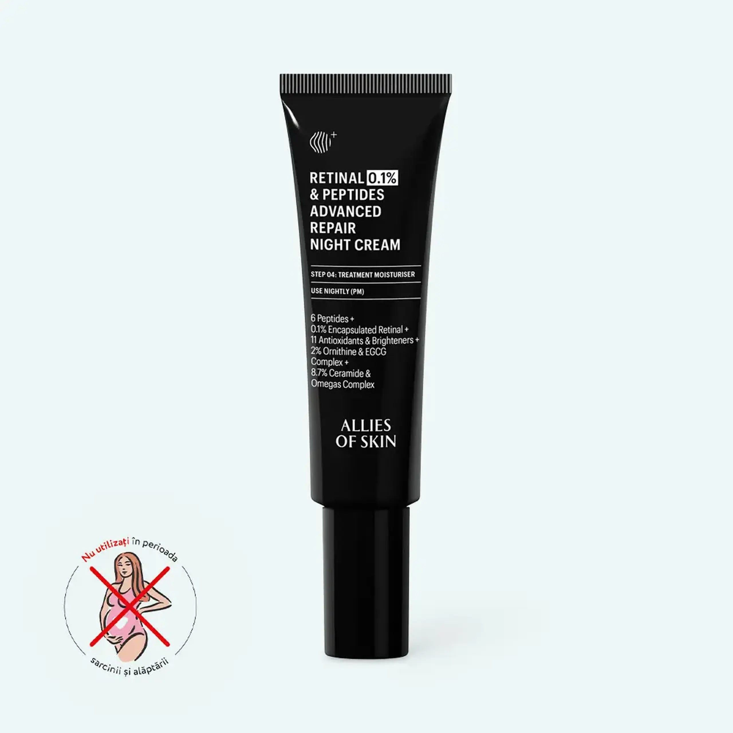 Cremă de noapte cu retinol anti-age Allies of Skin Retinal 0.1% & Peptides Advanced Repair Night Cream 48ml