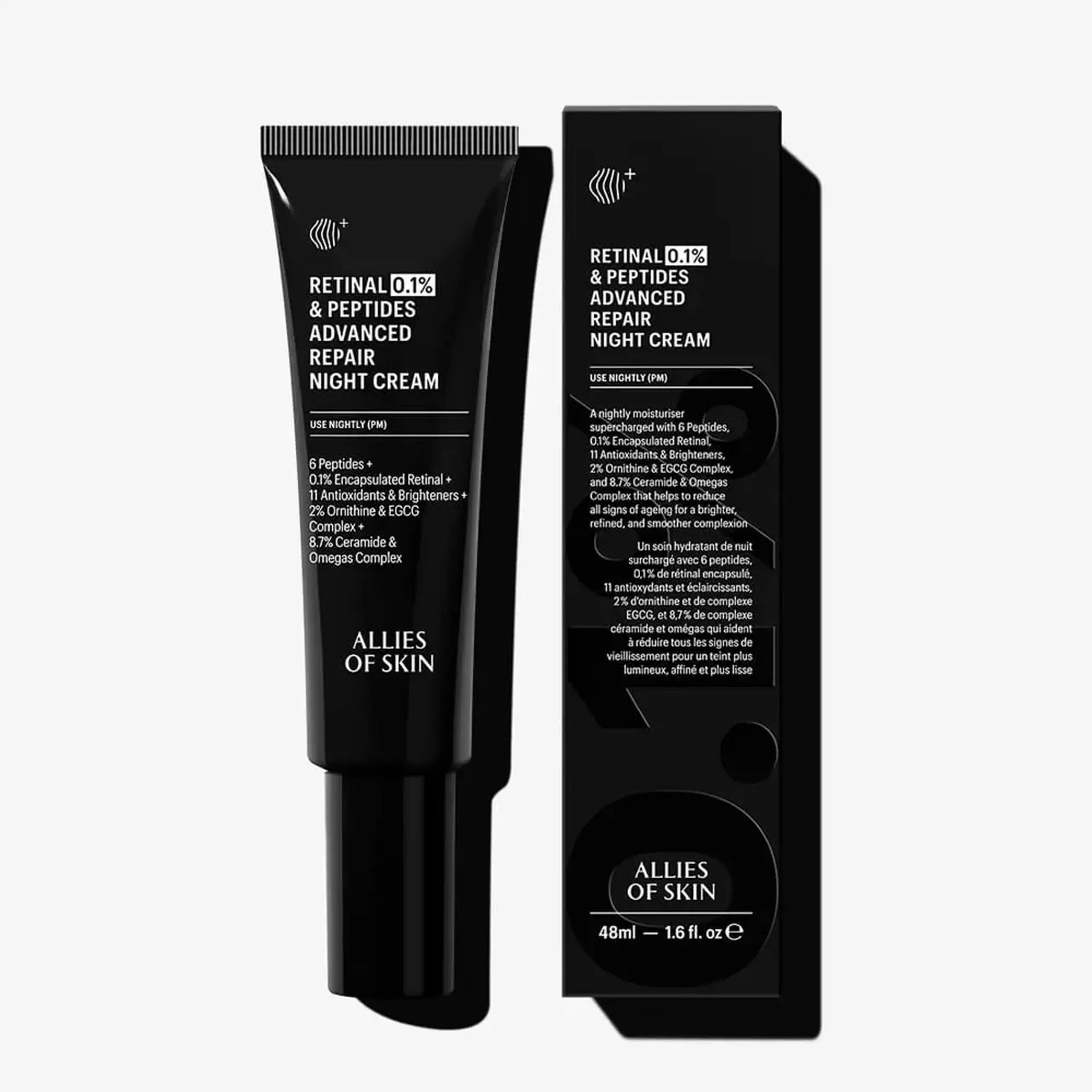 Cremă de noapte cu retinol anti-age Allies of Skin Retinal 0.1% &amp; Peptides Advanced Repair Night Cream 48ml