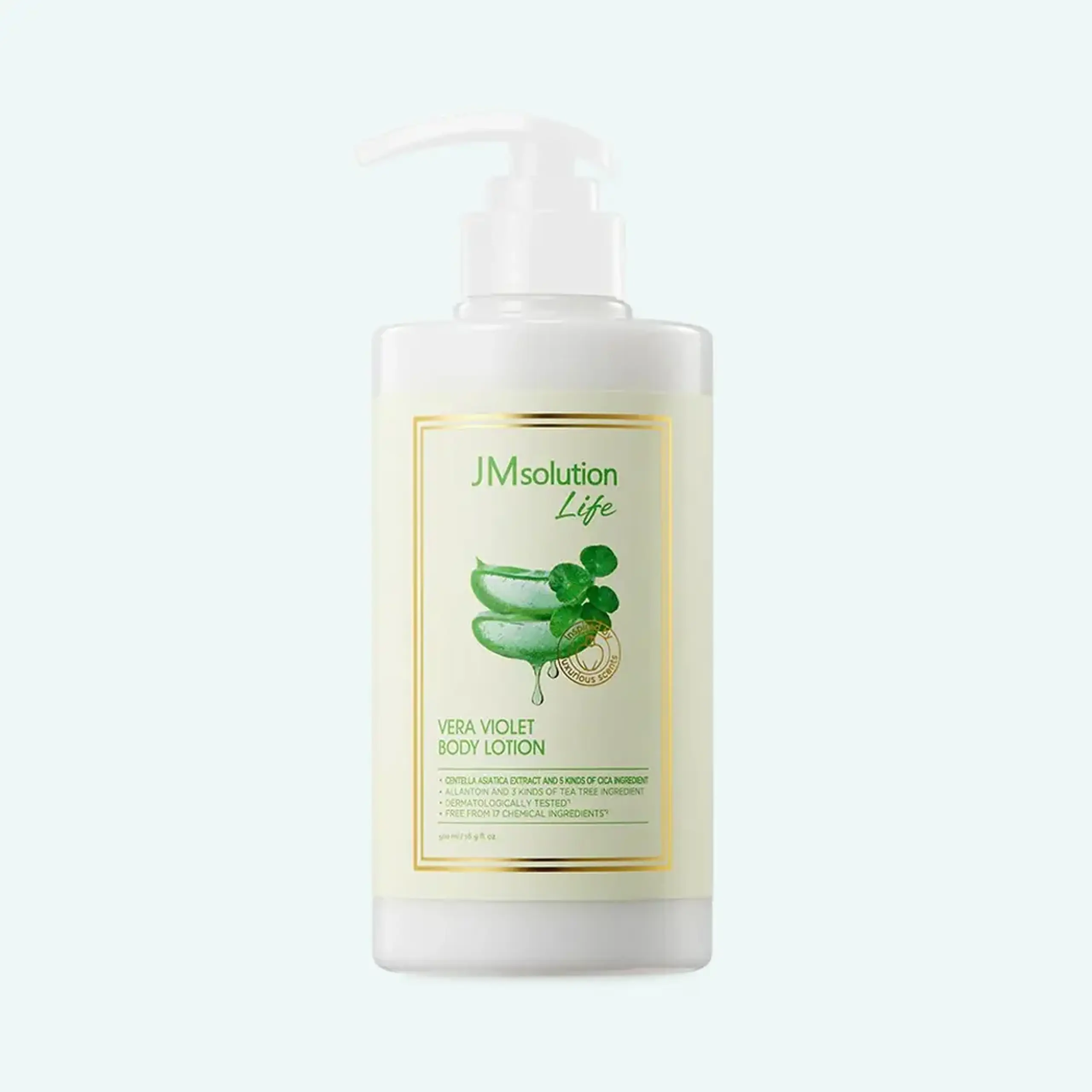 Loțiune de corp calmantă cu aloe și centella JMsolution Life Vera Violet Body Lotion 500ml