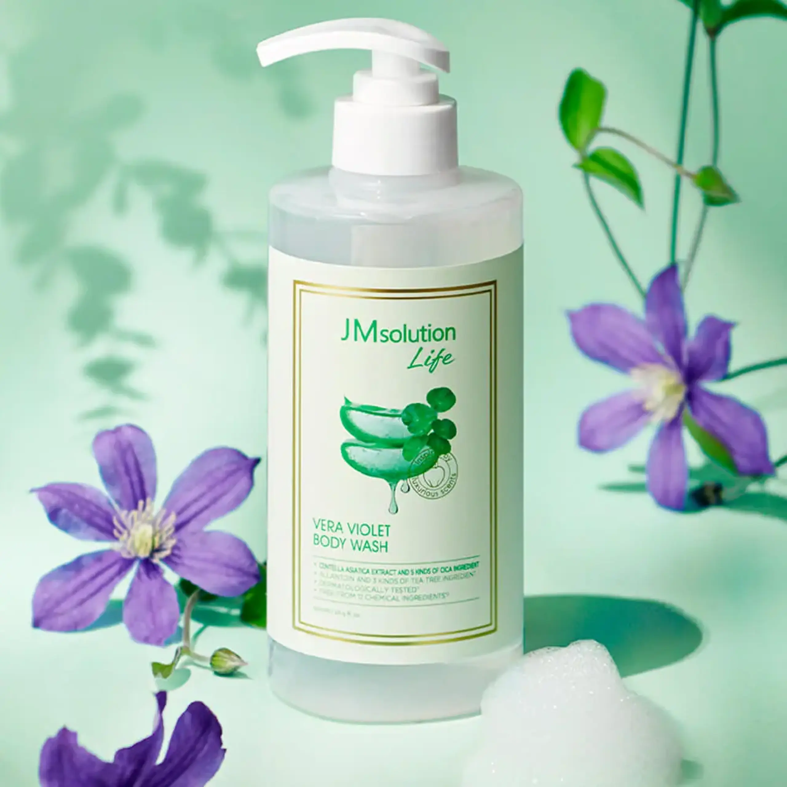 Loțiune de corp calmantă cu aloe și centella JMsolution Life Vera Violet Body Lotion 500ml