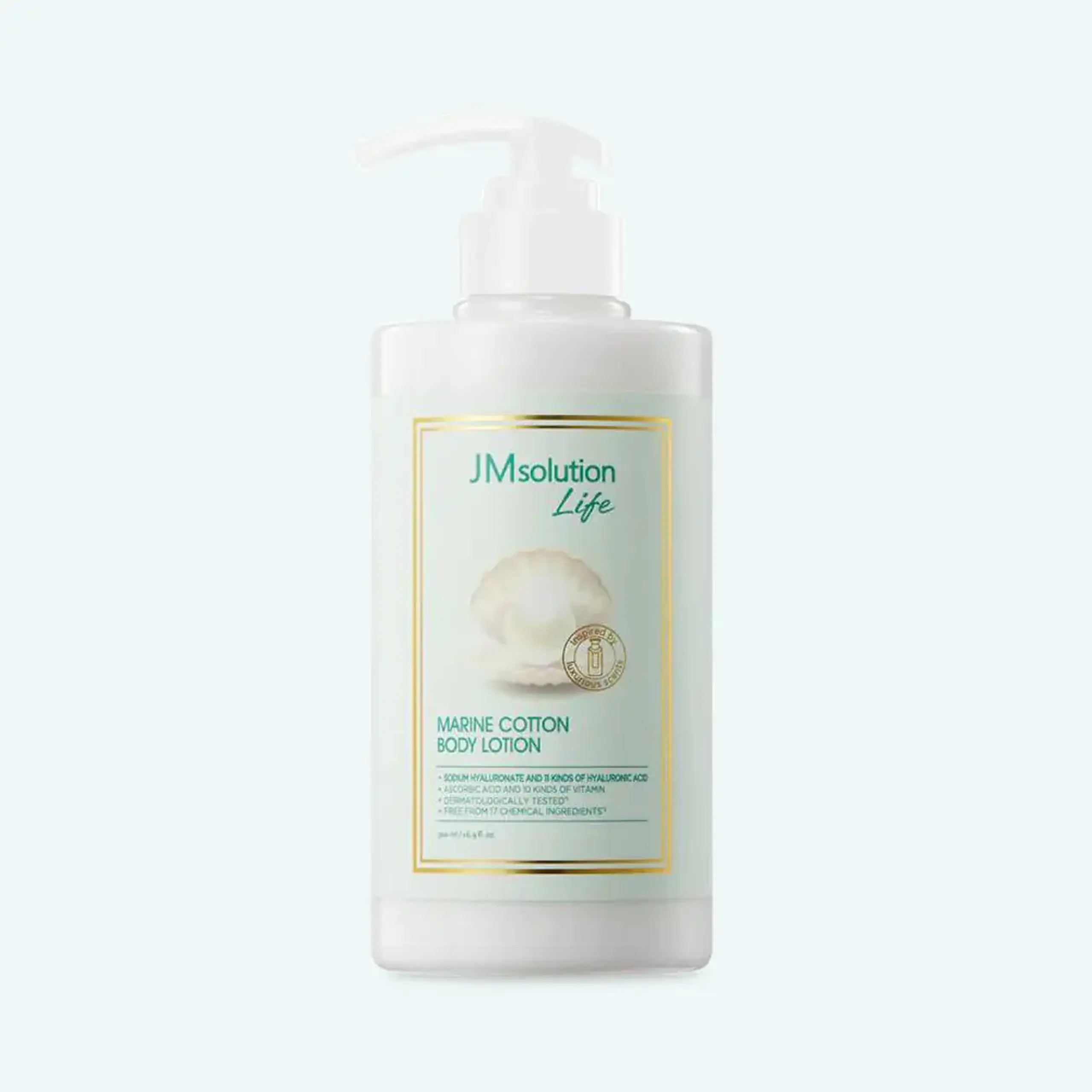 Loțiune hidratantă pentru corp cu acid hialuronic și acizi JMsolution Life Marine Cotton Body Lotion 500ml