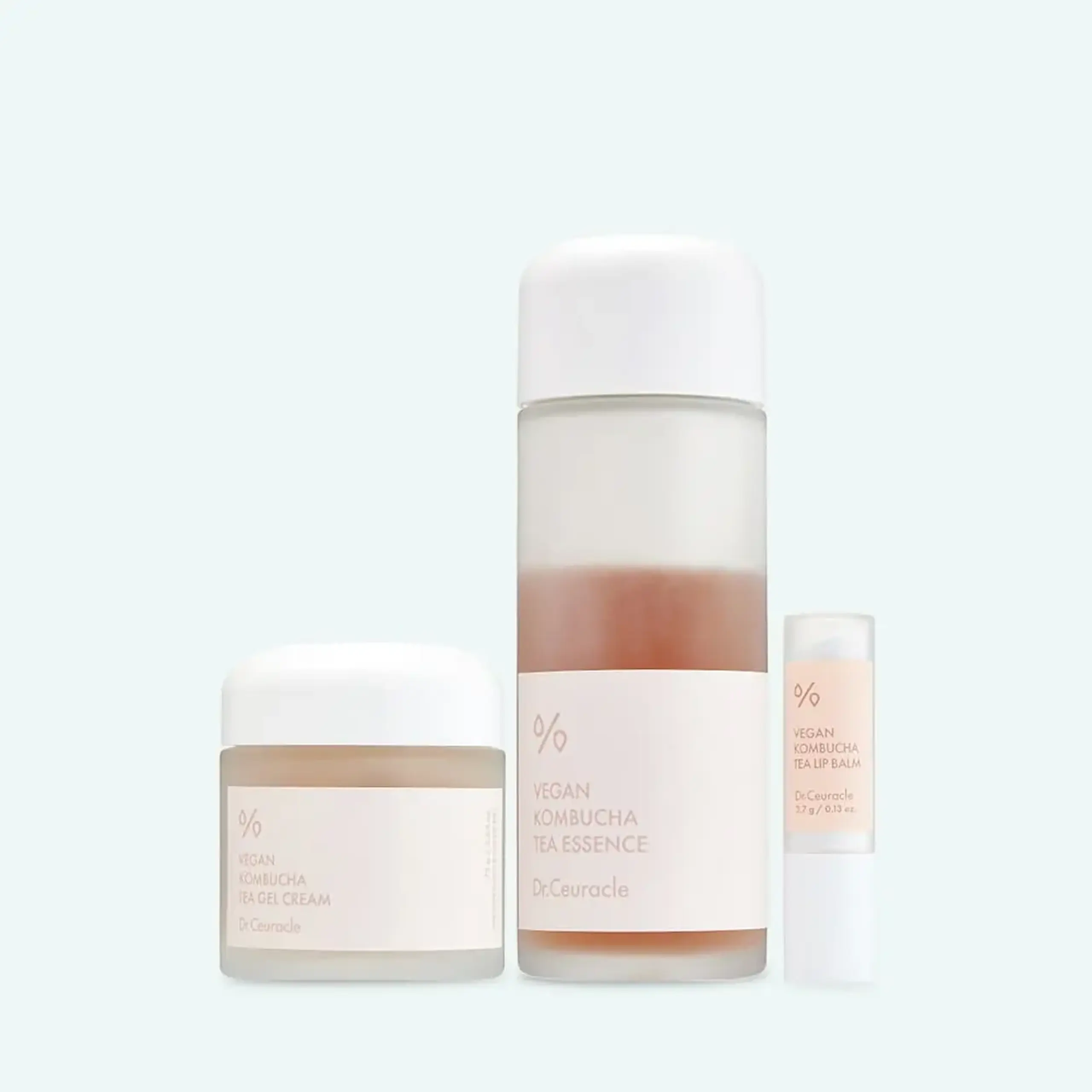 Dr.Ceuracle Vegan Kombucha Vegan Combucha Tea Special Set (ess/150ml +f/cr/75g + lip/balm/3.7g)