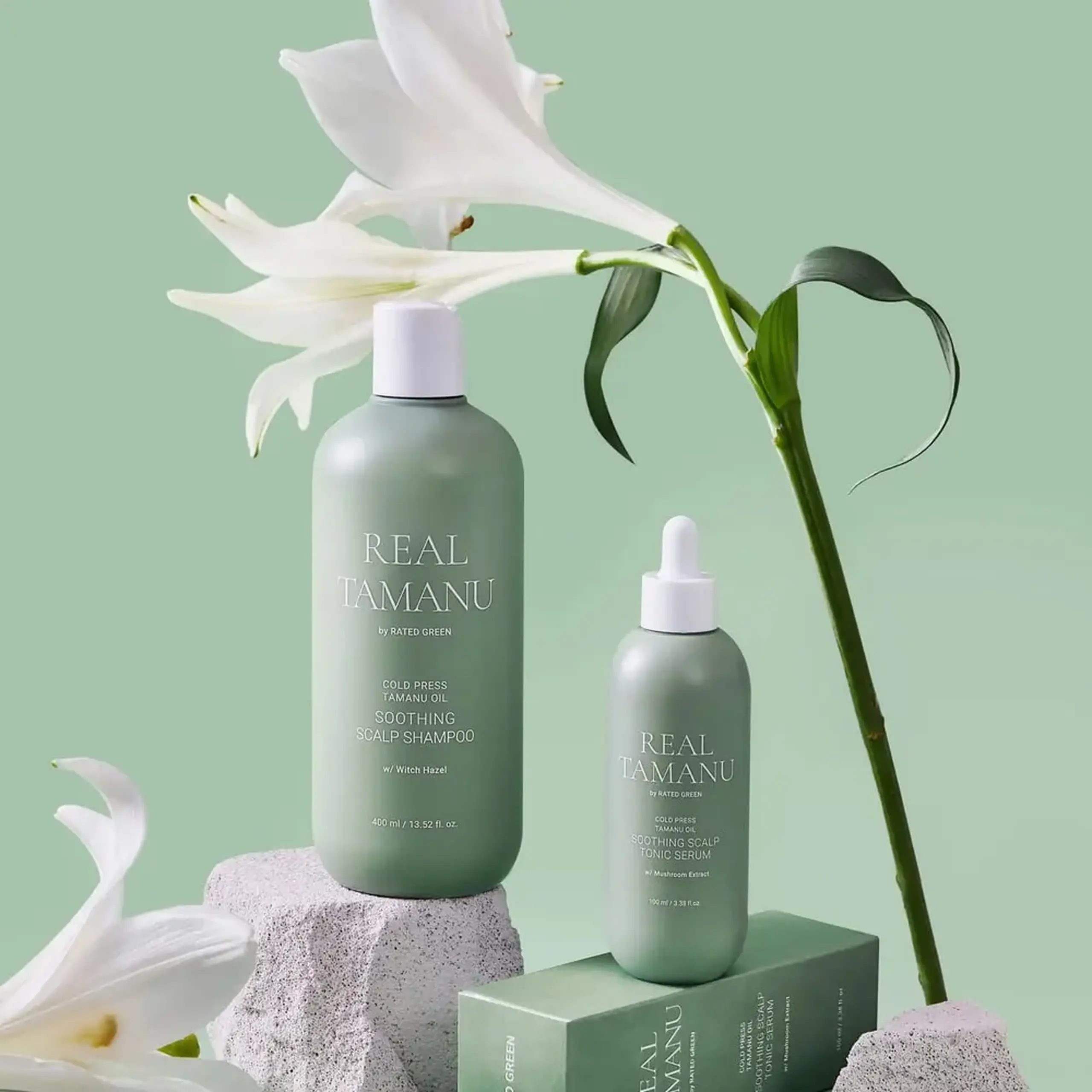 Ser pentru Scalp Hidratare, Calmare și Creștere Fortificată Rate Green Cold Pressed Tamanu Oil Soothing Scalp Tonic Serum 100ml
