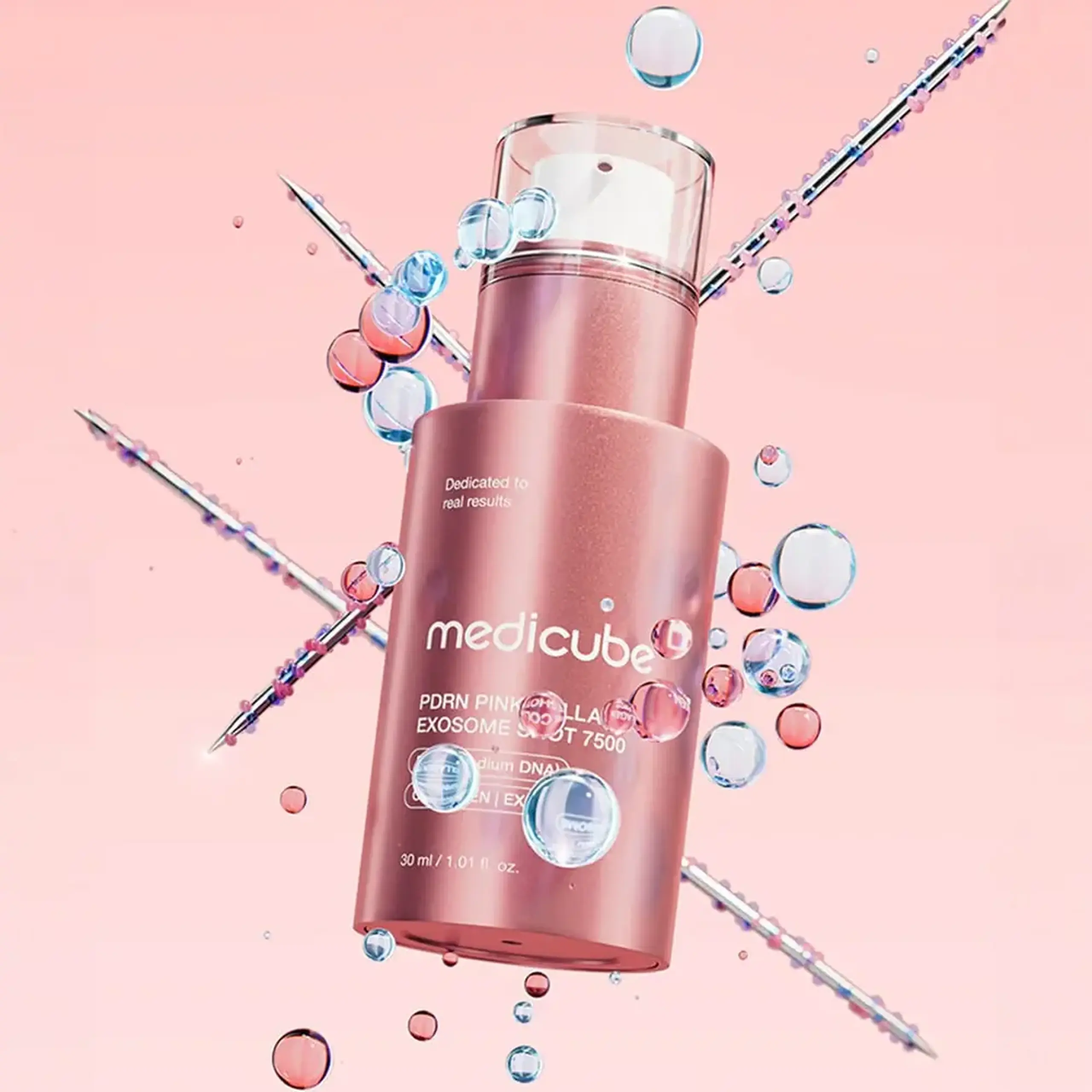 Ser ultra-concentrat cu exozomi și PDRN pentru revitalizare Medicube PDRN Pink Collagen Exosome Shot 7500 - 30ml