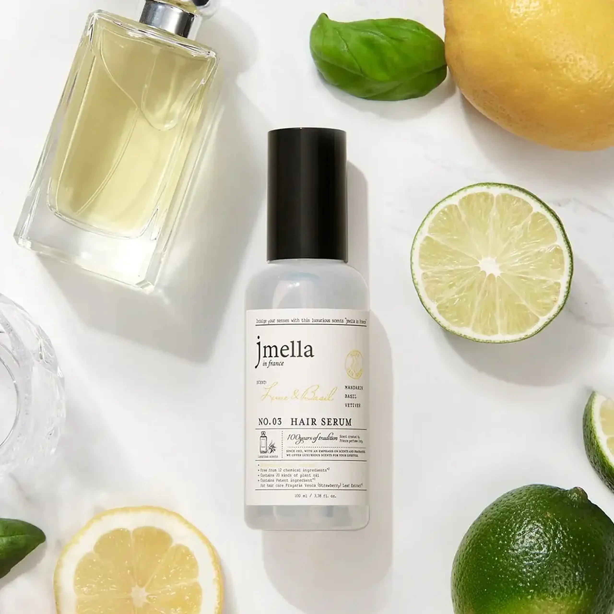 Ser parfumat revitalizant pentru păr Jmella In France Lime &amp; Basil Hair Serum 100ml