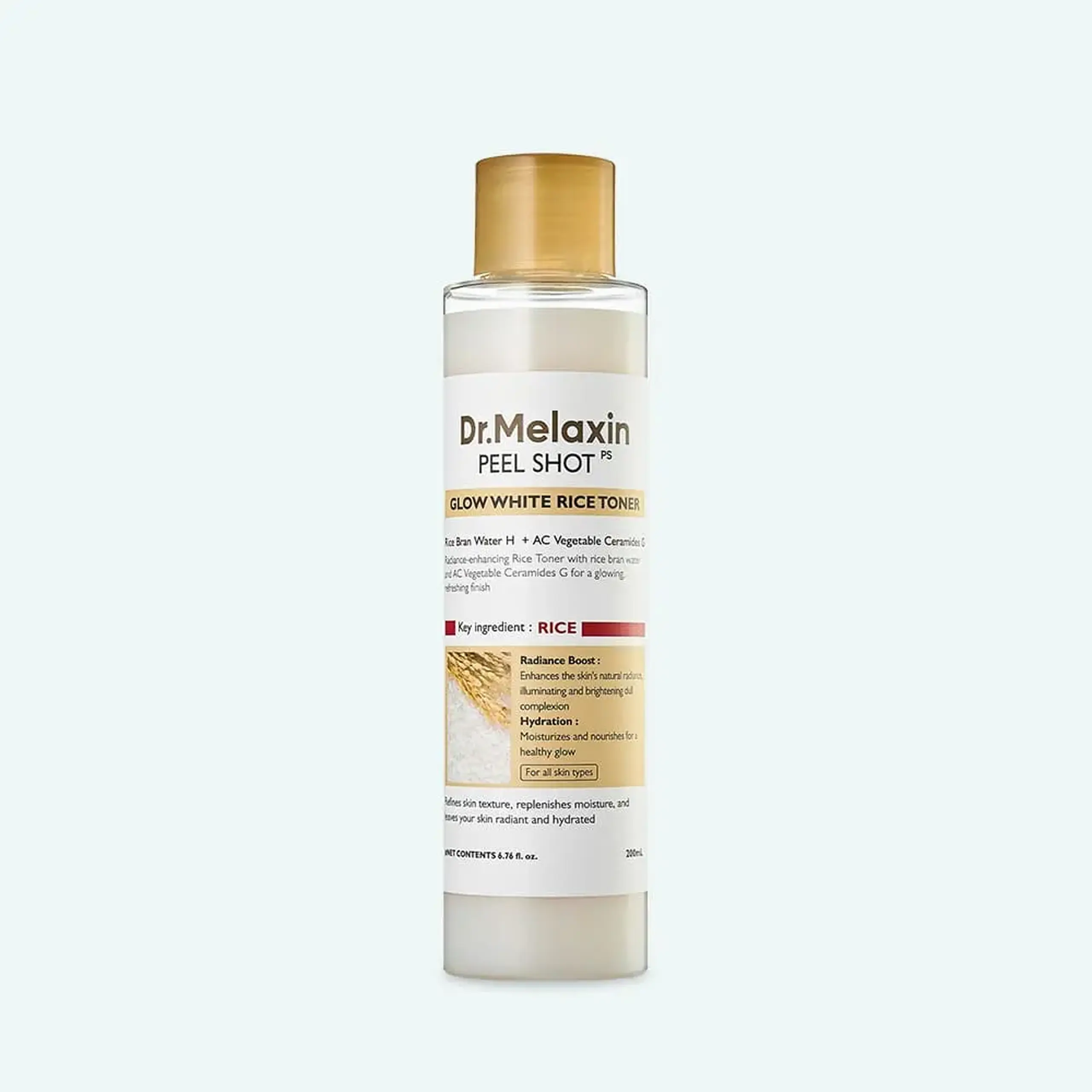 Toner iluminator cu orez alb Dr.Melaxin Peel Shot Glow White Rice Toner 200ml