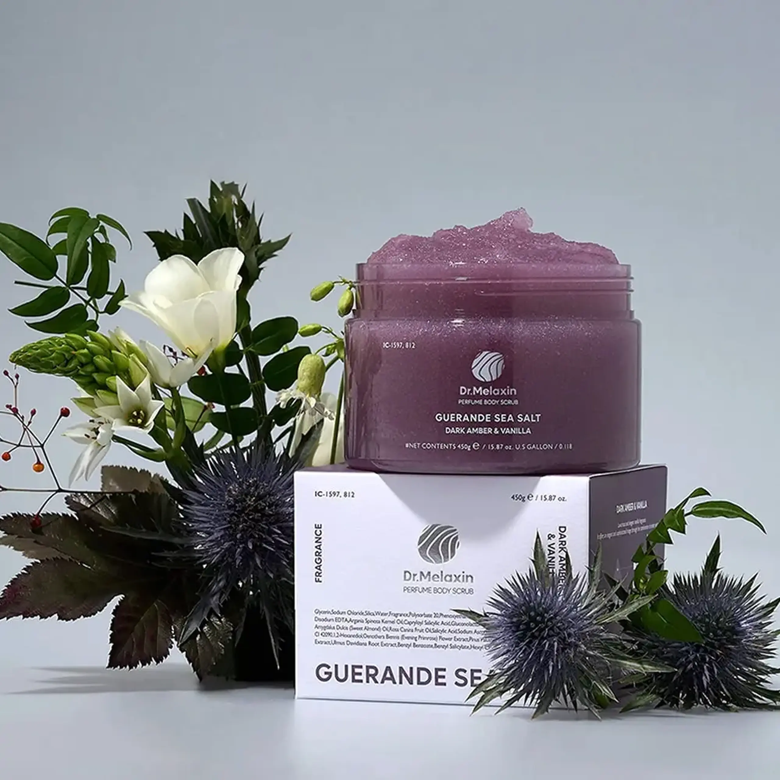Scrub pentru corp Dr.Melaxin Guerande Sea Salt Perfume Body Scrub Dark Amber &amp; Vanilla 450g