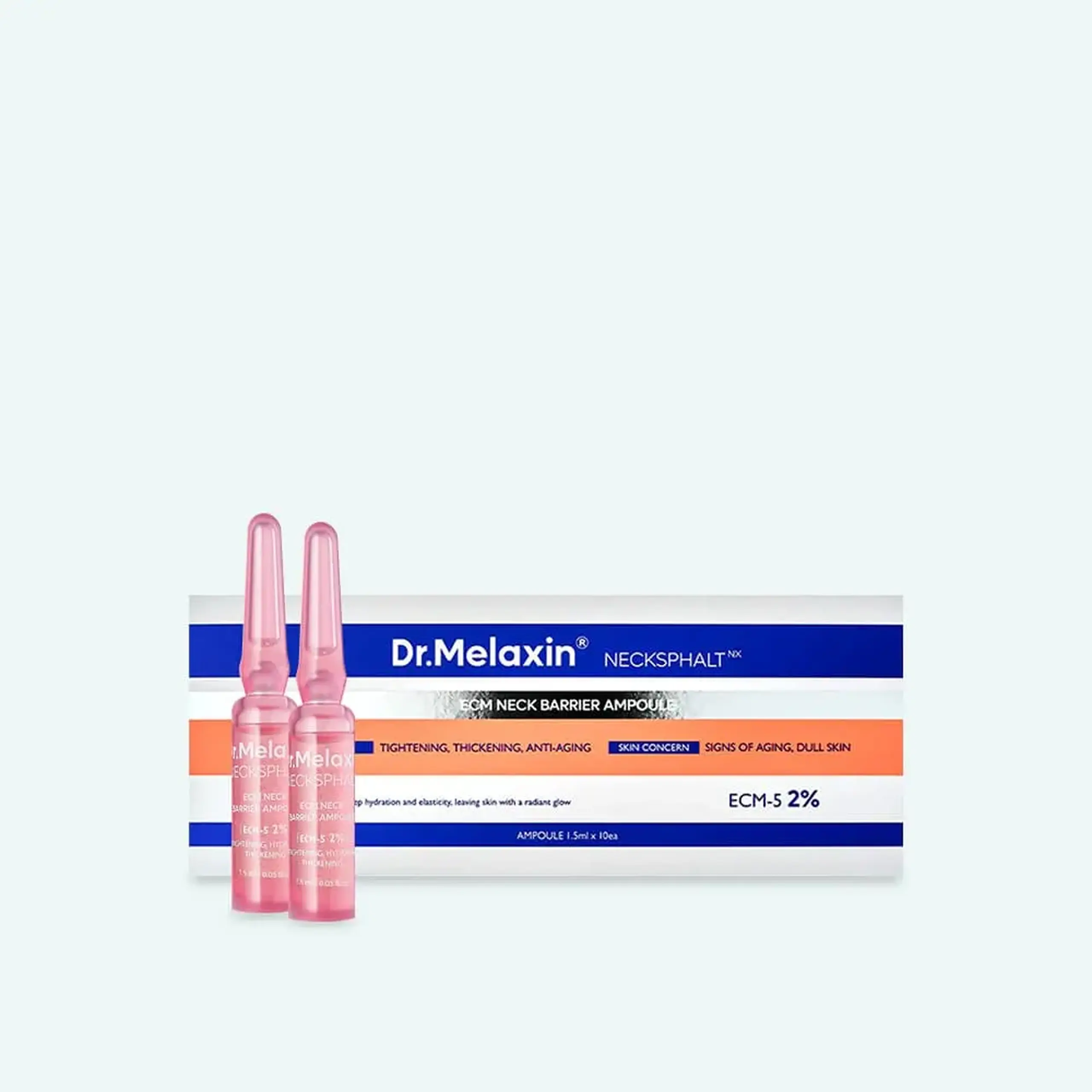 Set de seruri anti-aging pentru zona gâtului și decolteului Dr.Melaxin Nexcksphalt Neck ECM Barrier Ampoule 10pcs*1.5 ml