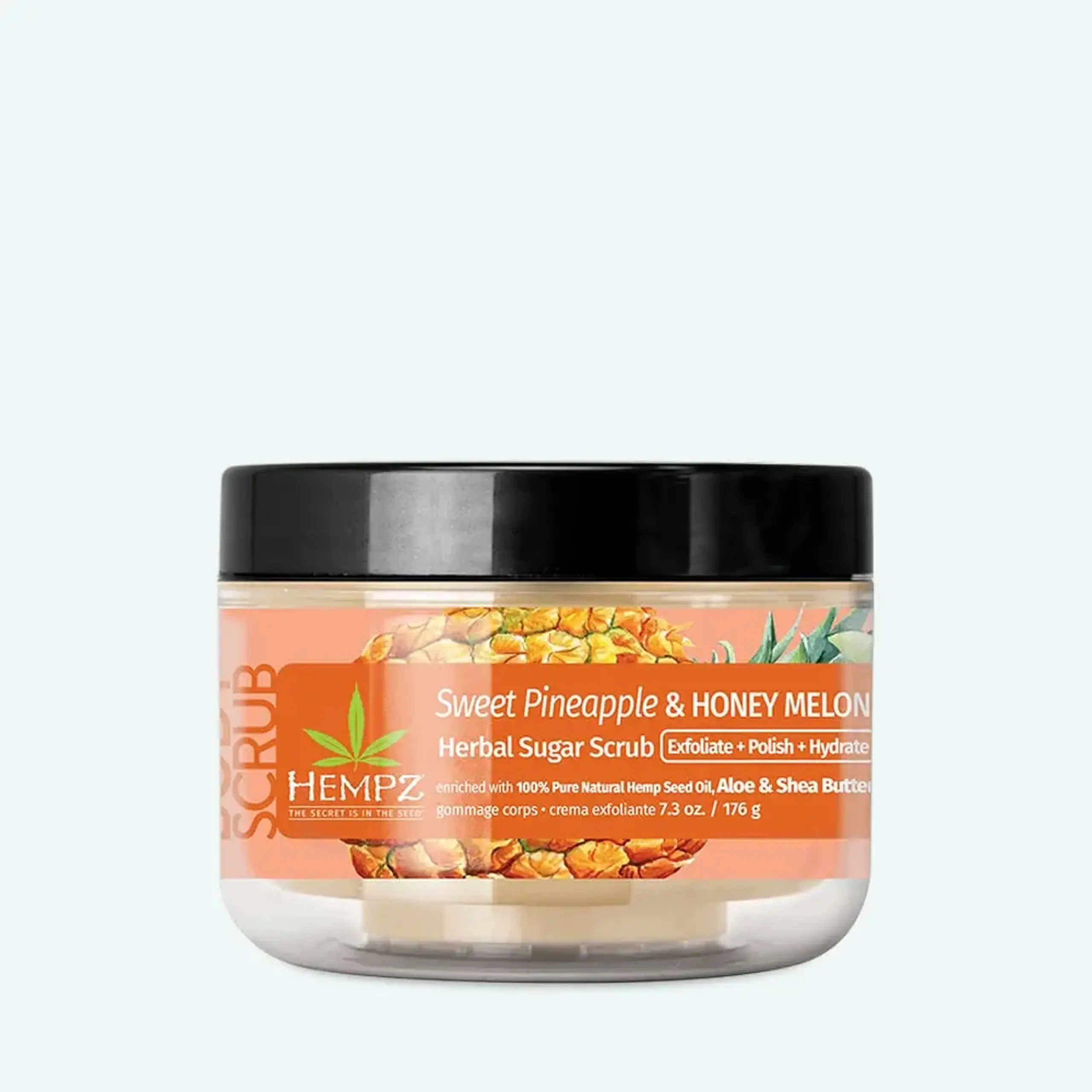 Scrub cu zahăr pentru corp Hempz Sweet Pineapple &amp; Honey Melon Herbal Sugar Scrub 176g