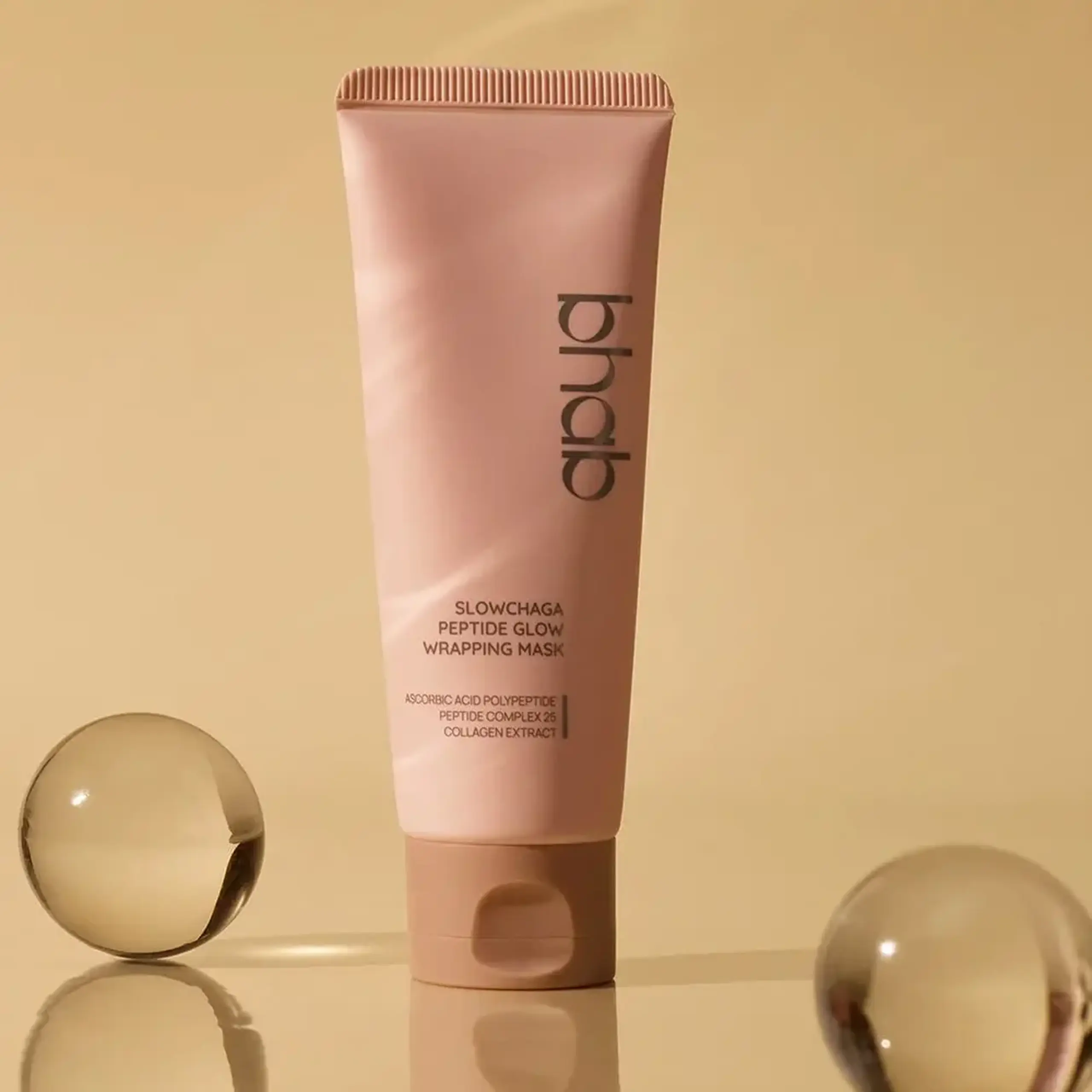 Mască tip film cu peptide pentru fermitate și strălucire BHAB Slowchaga Peptide Glow Wrapping Mask 75ml