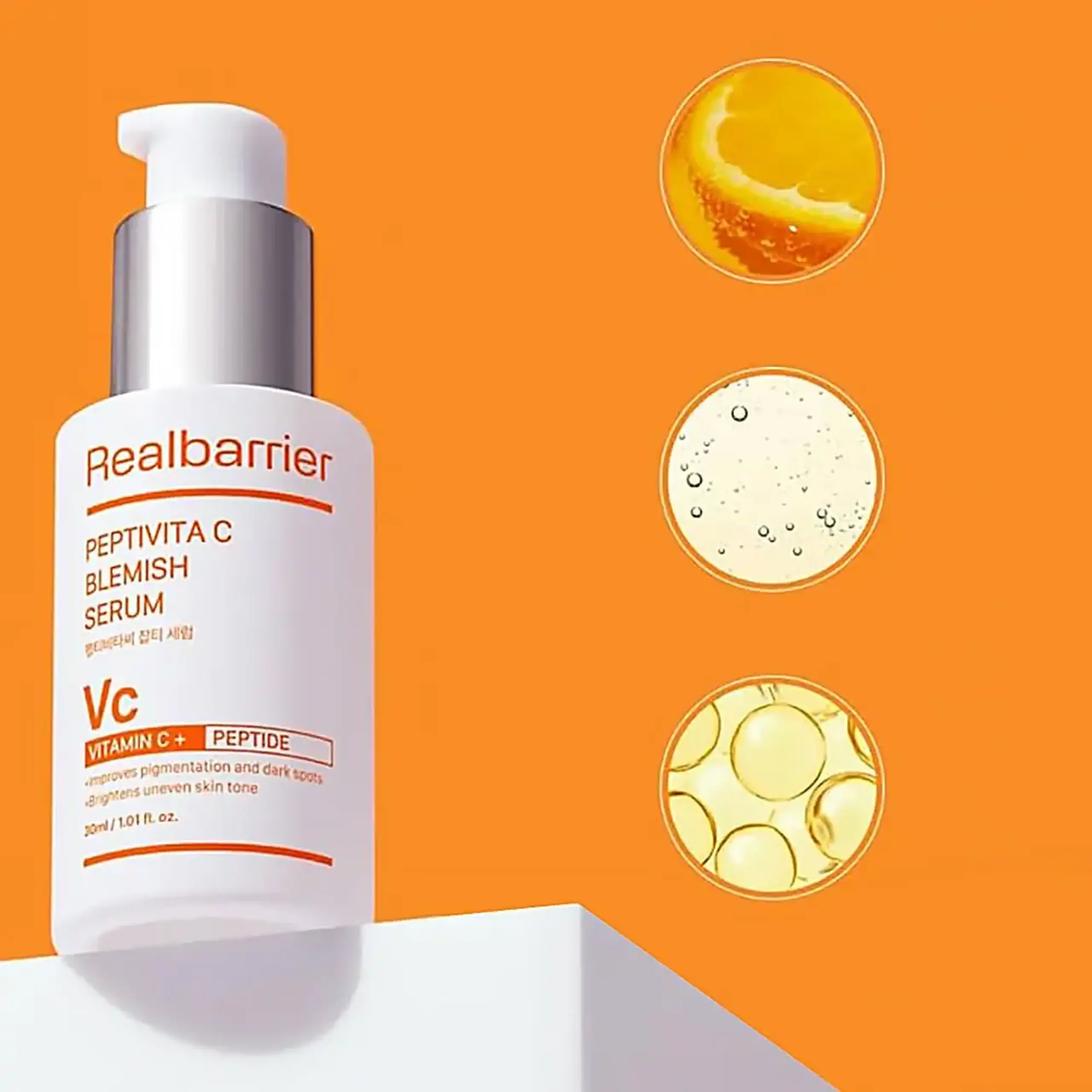 Serum împotriva pigmentării cu peptide Real Barrier Peptivita C Blemish Serum 30ml