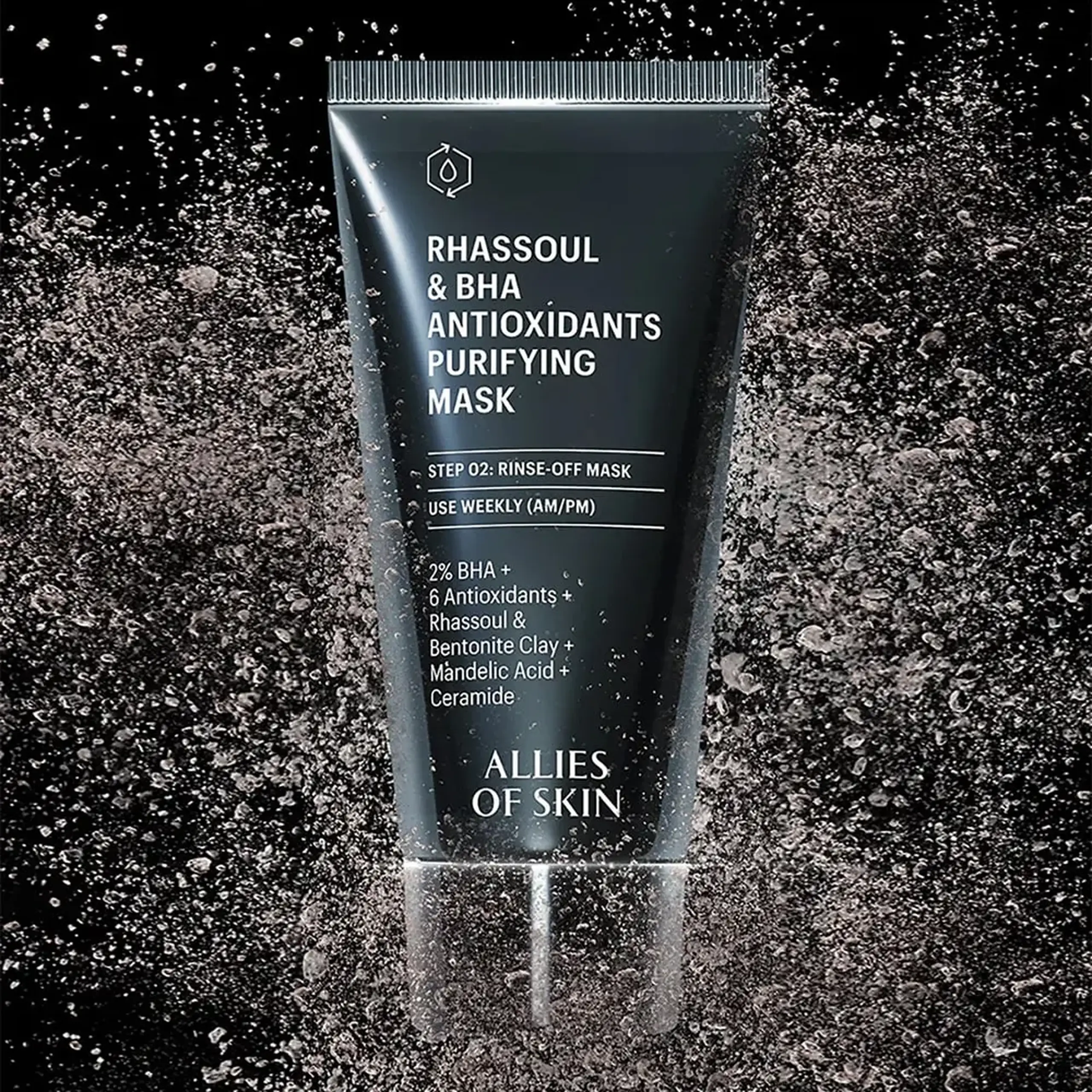 Mască purificatoare cu argilă și BHA Allies of Skin Rhassou &amp; BHA Antioxidants Purifying Mask 50ml