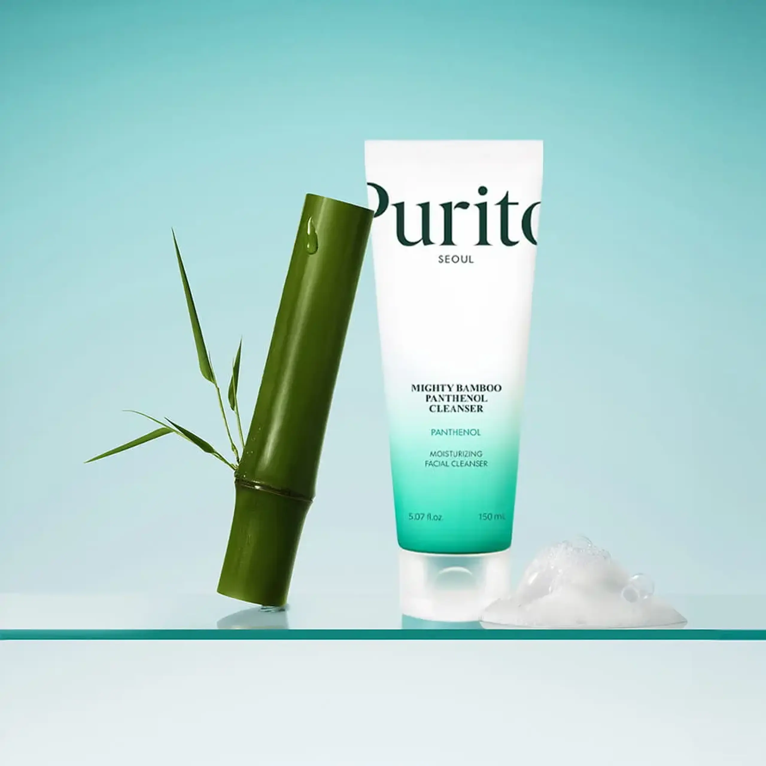 Gel de curățare cu pH scăzut Purito Seoul Mighty Bamboo Panthenol Cleanser 150ml