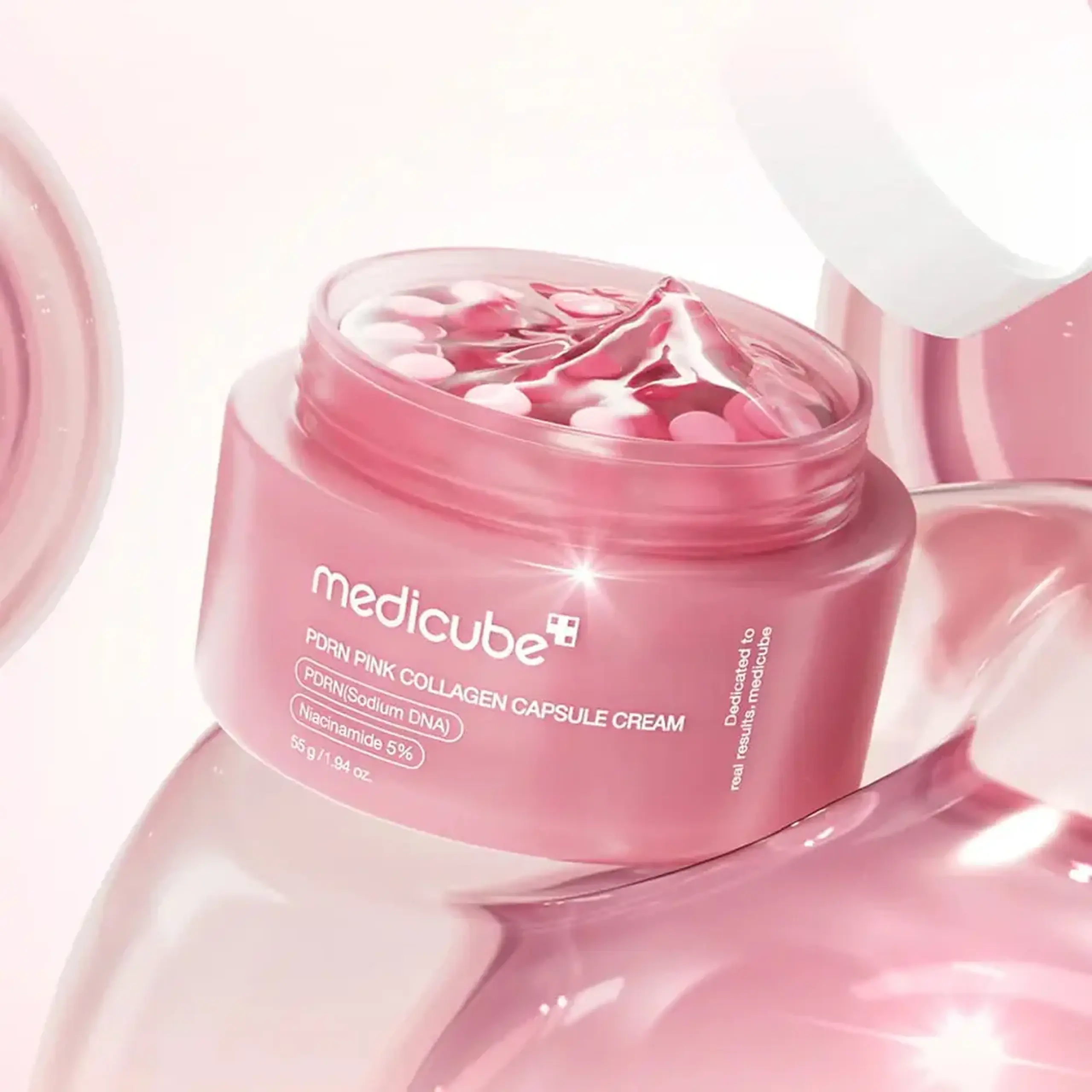 Cremă capsulată pentru fermitate și hidratare Medicube PDRN Pink Collagen Capsule Cream 55g