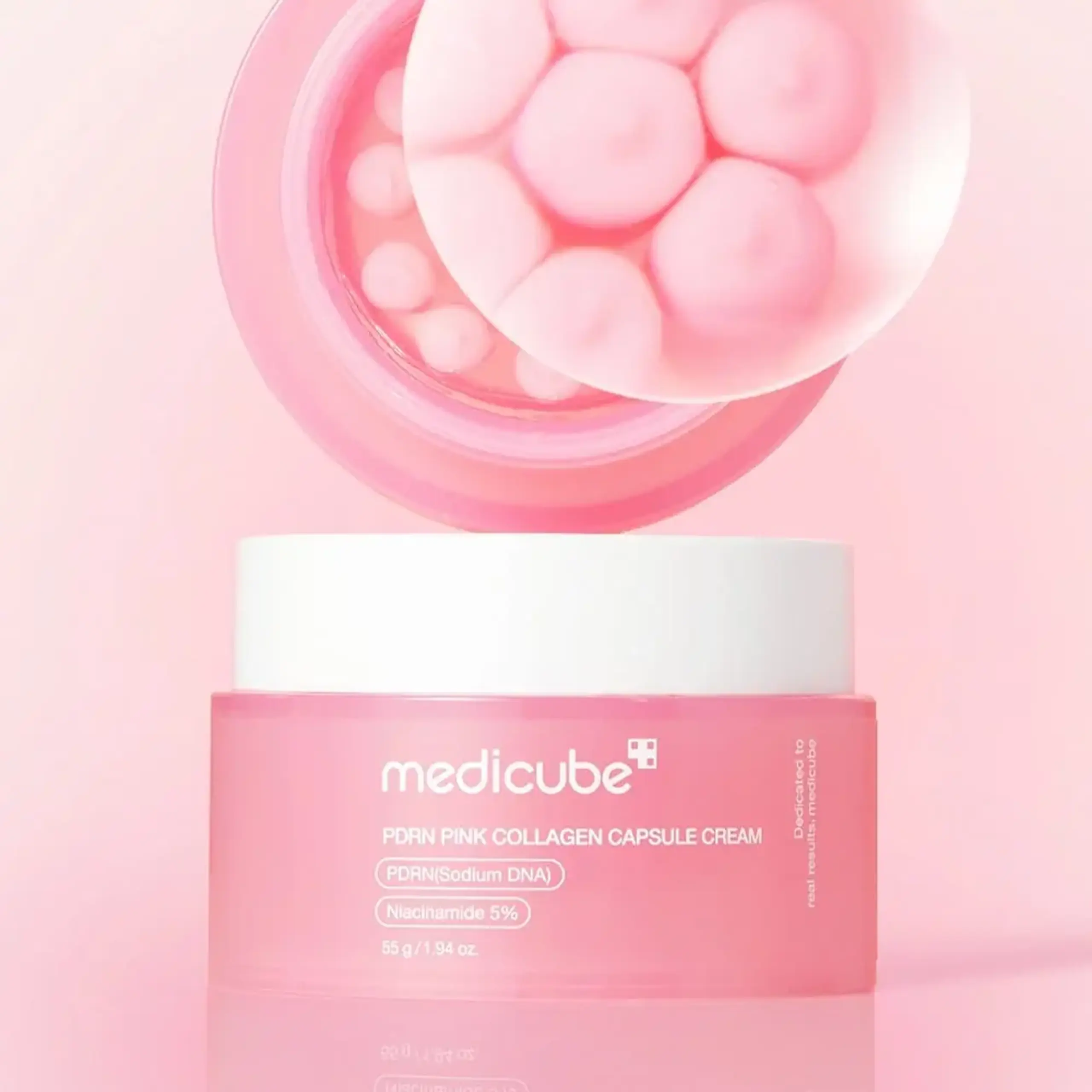 Cremă capsulată pentru fermitate și hidratare Medicube PDRN Pink Collagen Capsule Cream 55g