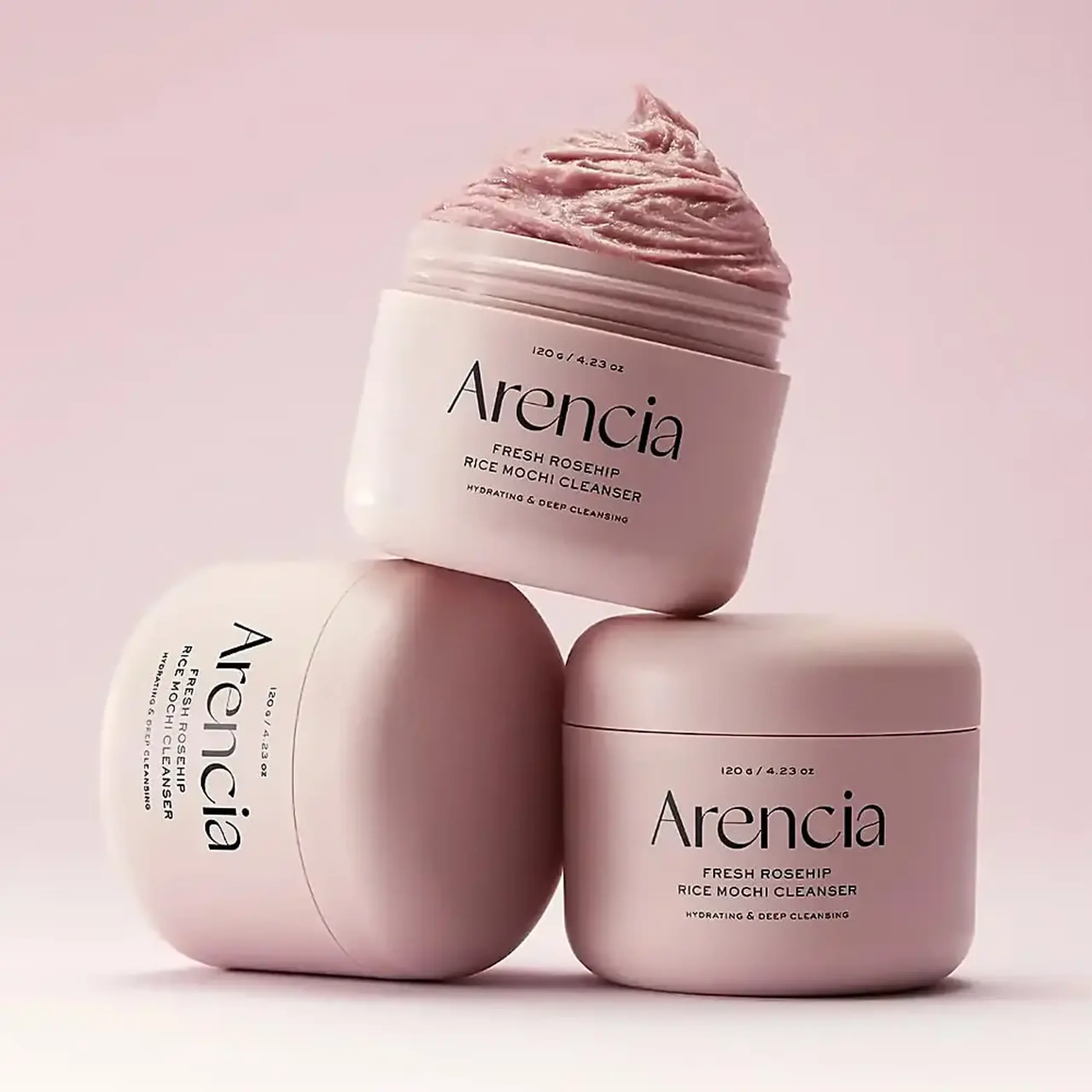 Produs de curățare 3-în-1 Arencia - Fresh Rosehip Rice Mochi Cleanser 120g