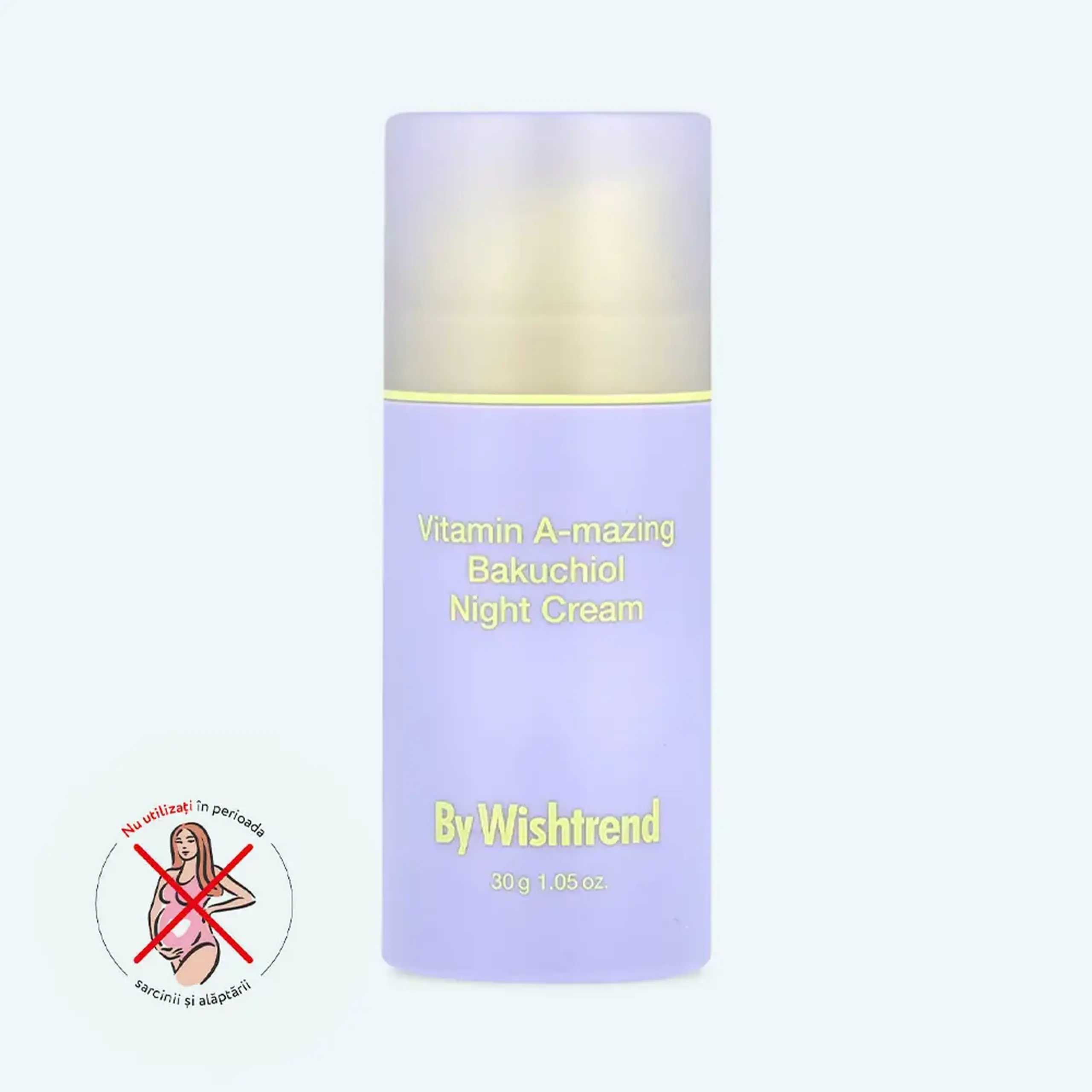 Cremă de noapte cu retinal și bakuchiol By Wishtrend Vitamin A-mazing Bakuchiol Night Cream 30 g