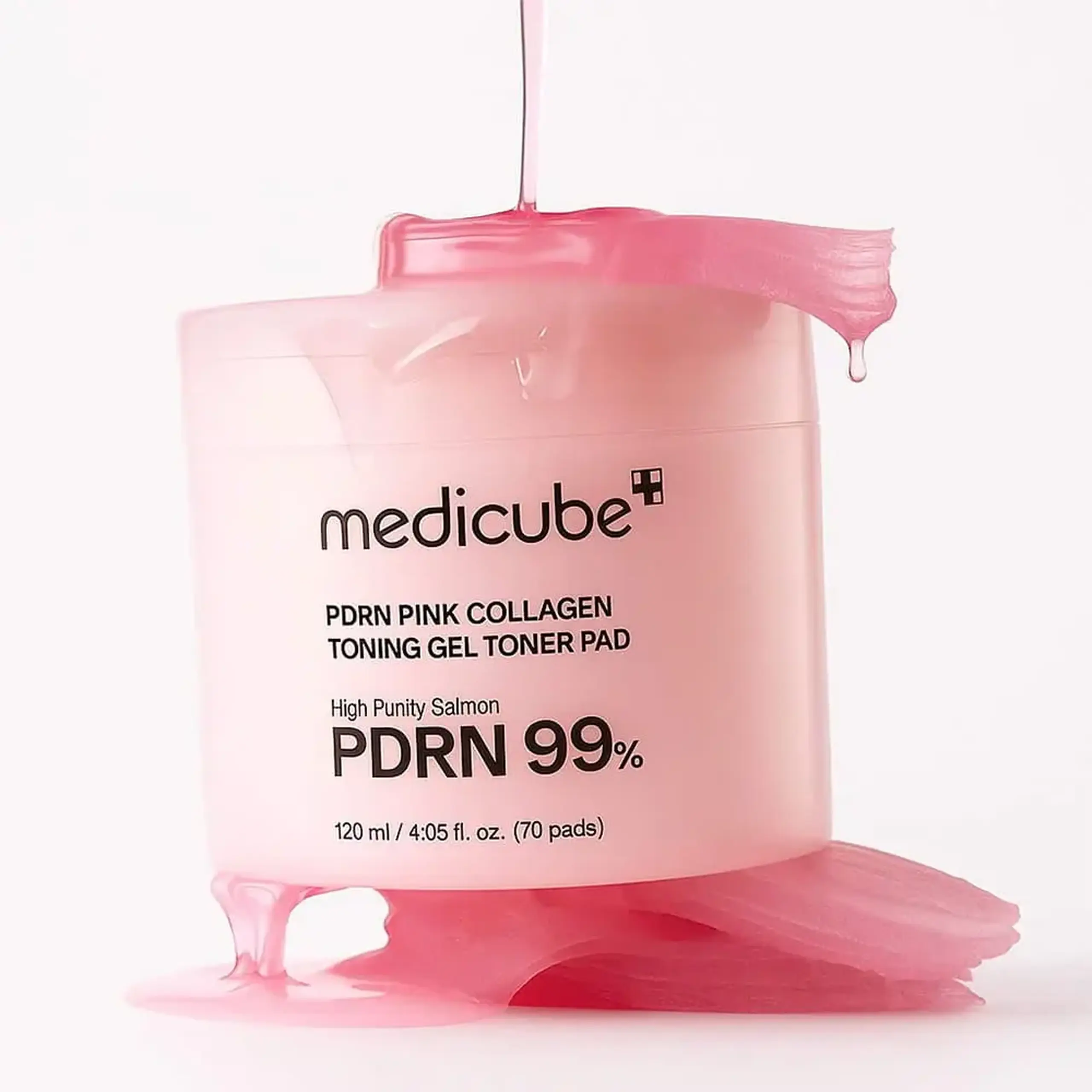 Dischete tonice Medicube PDRN Pink Collagen Toning Gel Toner Pad 70 pcs