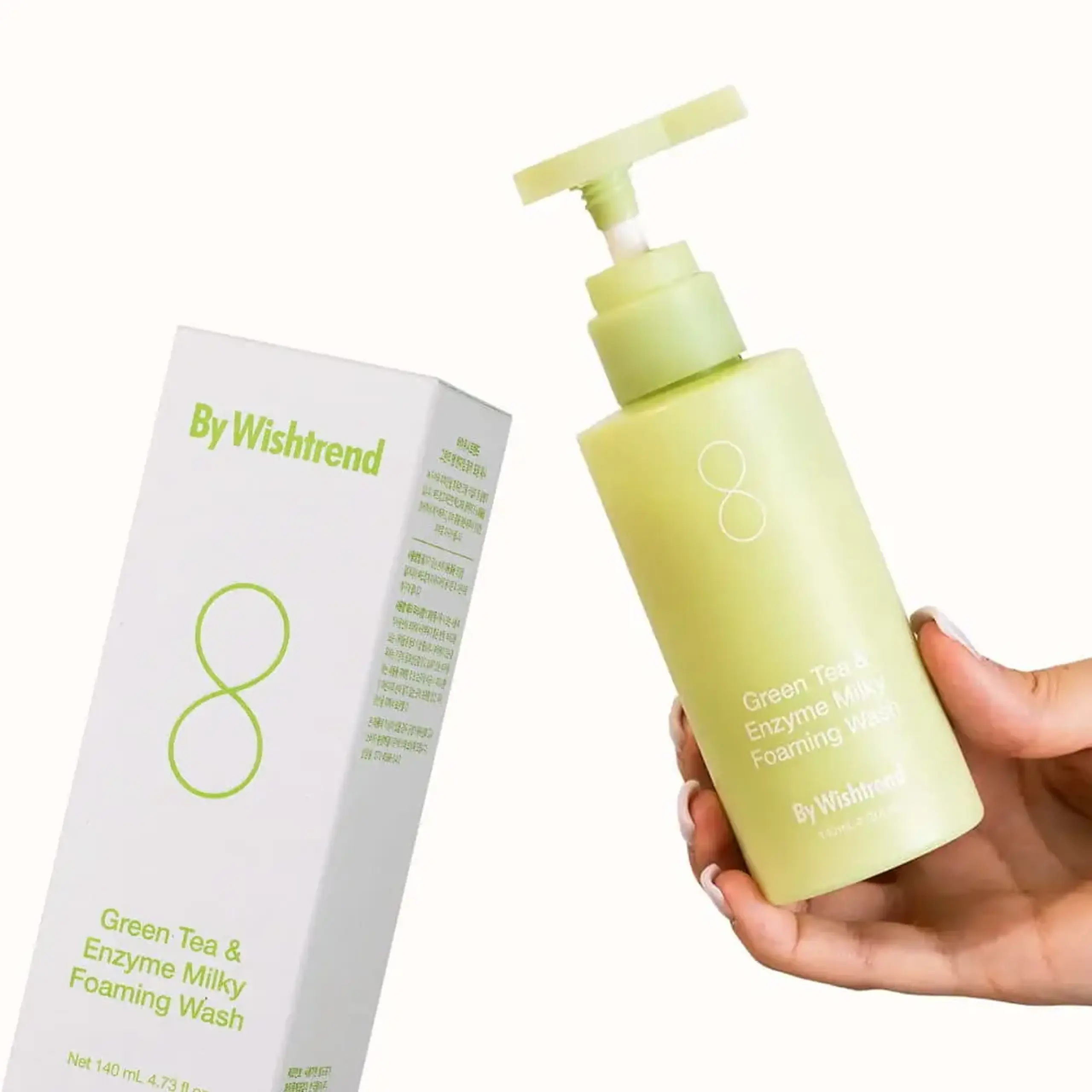 Spumă pentru curățarea feții By Wishtrend Green Tea & Enzyme Milky Foaming Wash 140ml