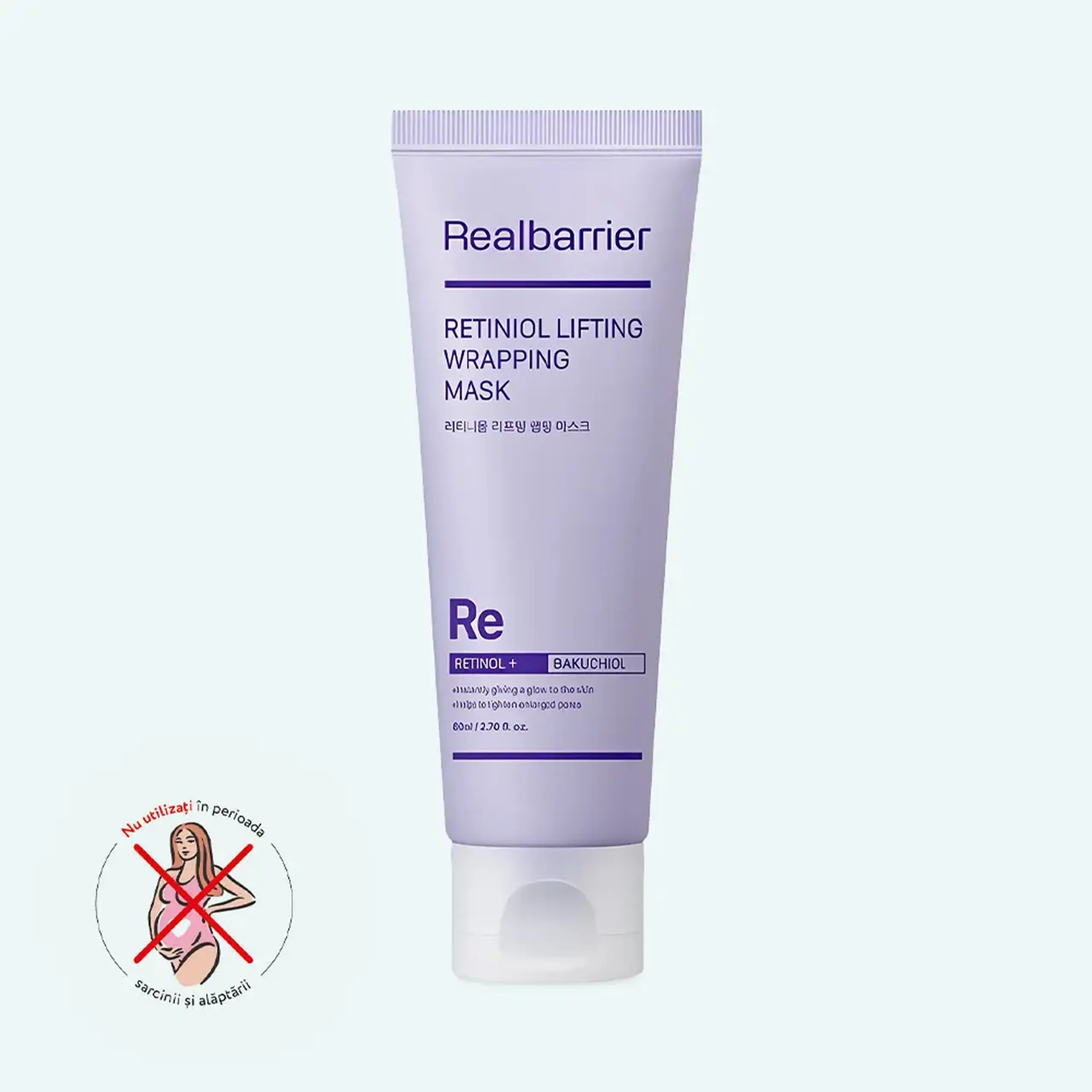 Mască cu efect de lifting Realbarrier Retiniol Lifting Wrapping Mask 80ml