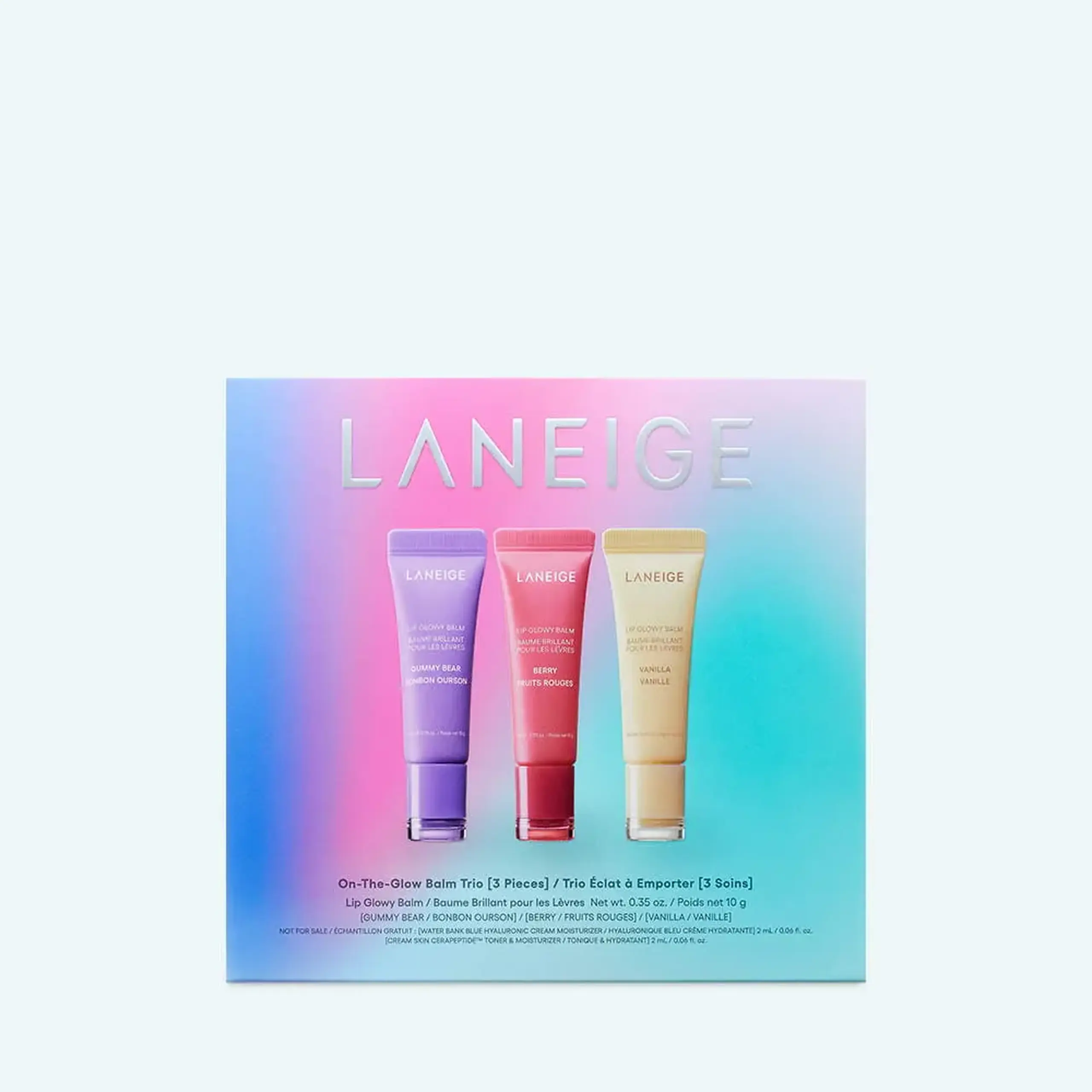 Set de balsamuri pentru buze Laneige Lip Glowy Balm Trio Set (Gummy Bear 10g, Berry 10g, Vanilla 10g)