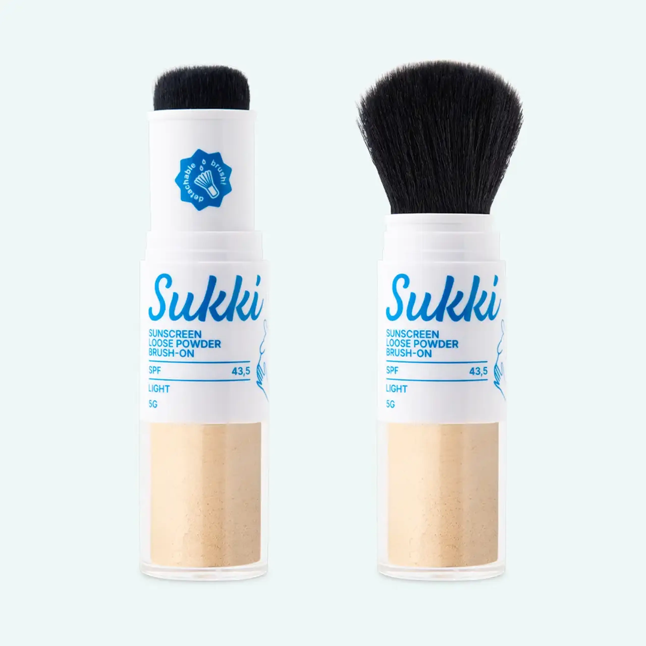 Pudră cu protecție solară cu pensulă Sukki Sunscreen Loose Powder Brush-On SPF 43.5 5g