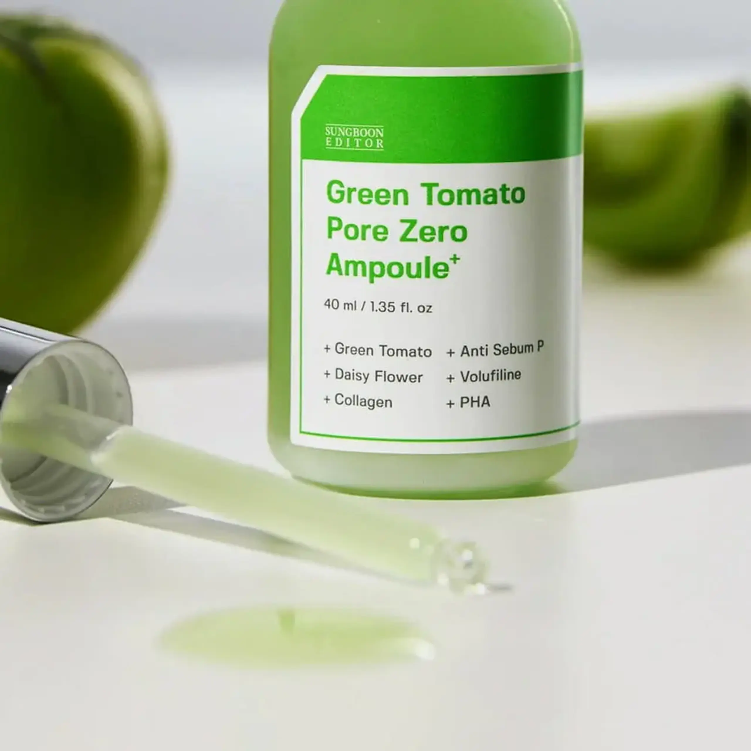 Ser concentrat seboregulator Sungboon Editor Green Tomato Pore Zero Ampoule+ 40ml