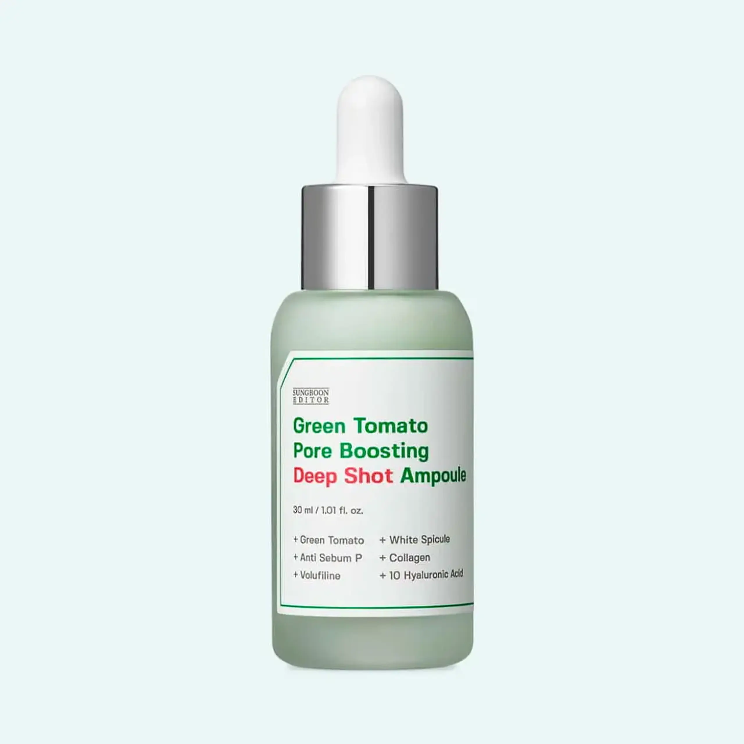 Ser cu miscrospicule seboreglator Sungboon Editor Green Tomato Pore Boosting Deep Shot Ampoule 30ml