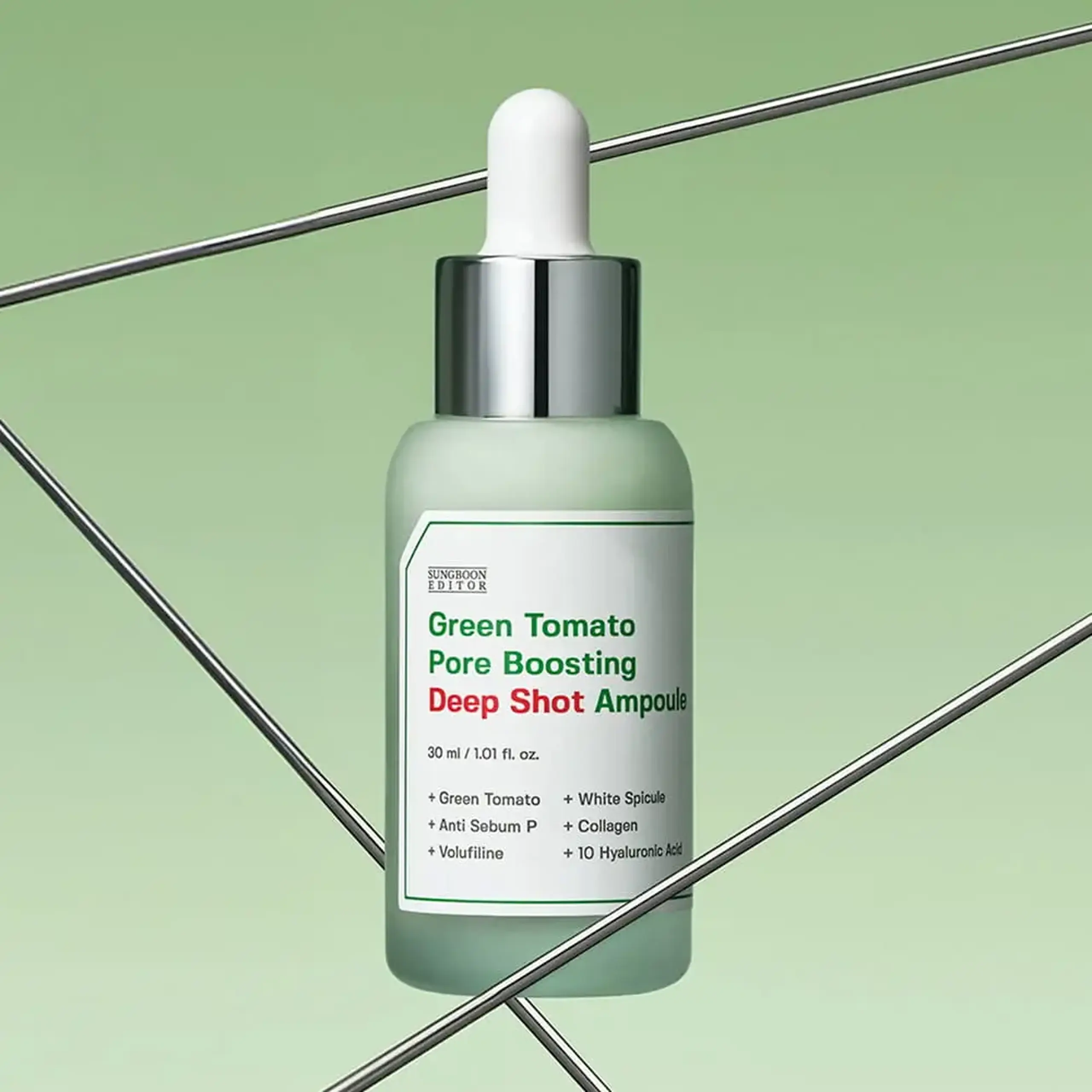 Ser cu miscrospicule seboreglator Sungboon Editor Green Tomato Pore Boosting Deep Shot Ampoule 30ml