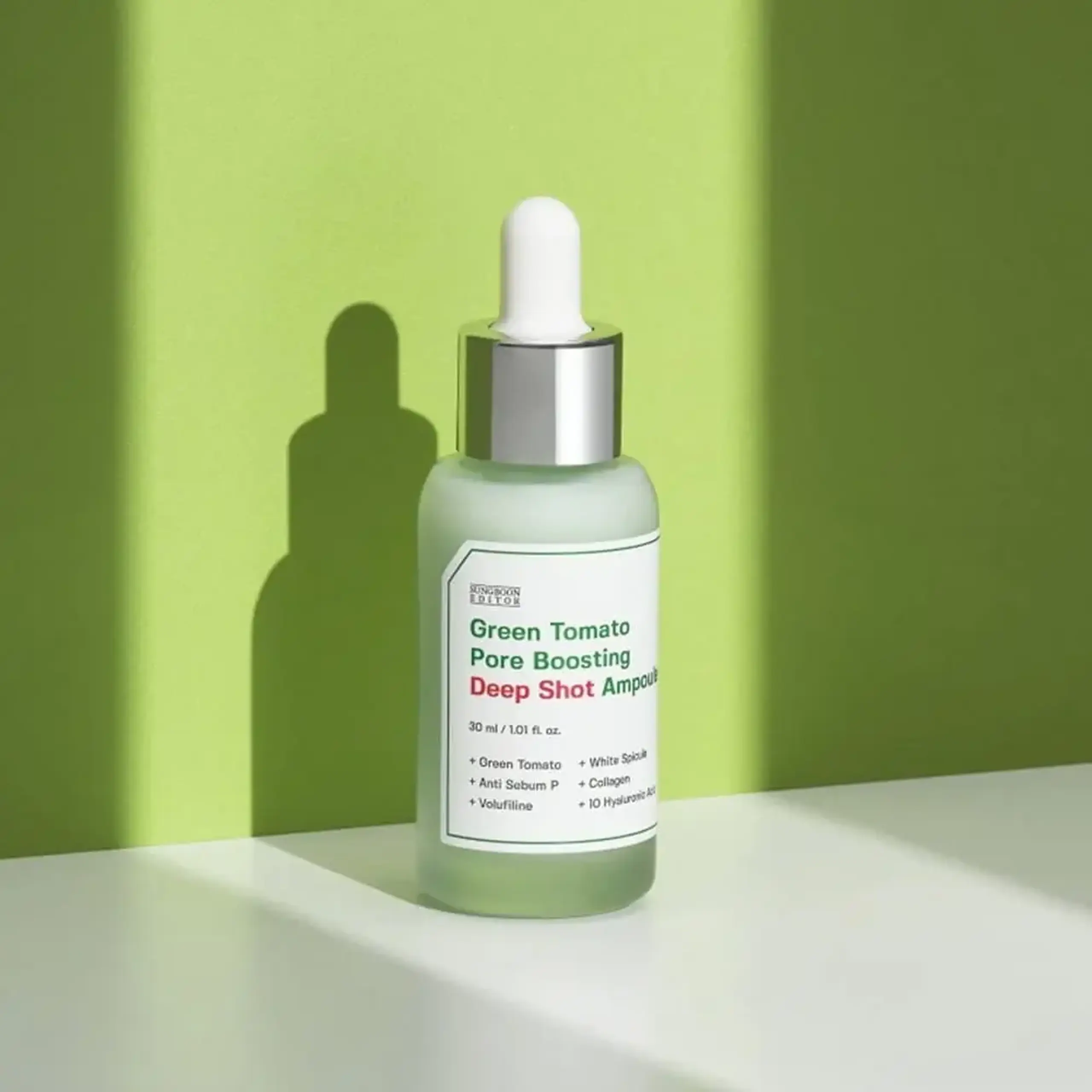 Ser cu miscrospicule seboreglator Sungboon Editor Green Tomato Pore Boosting Deep Shot Ampoule 30ml
