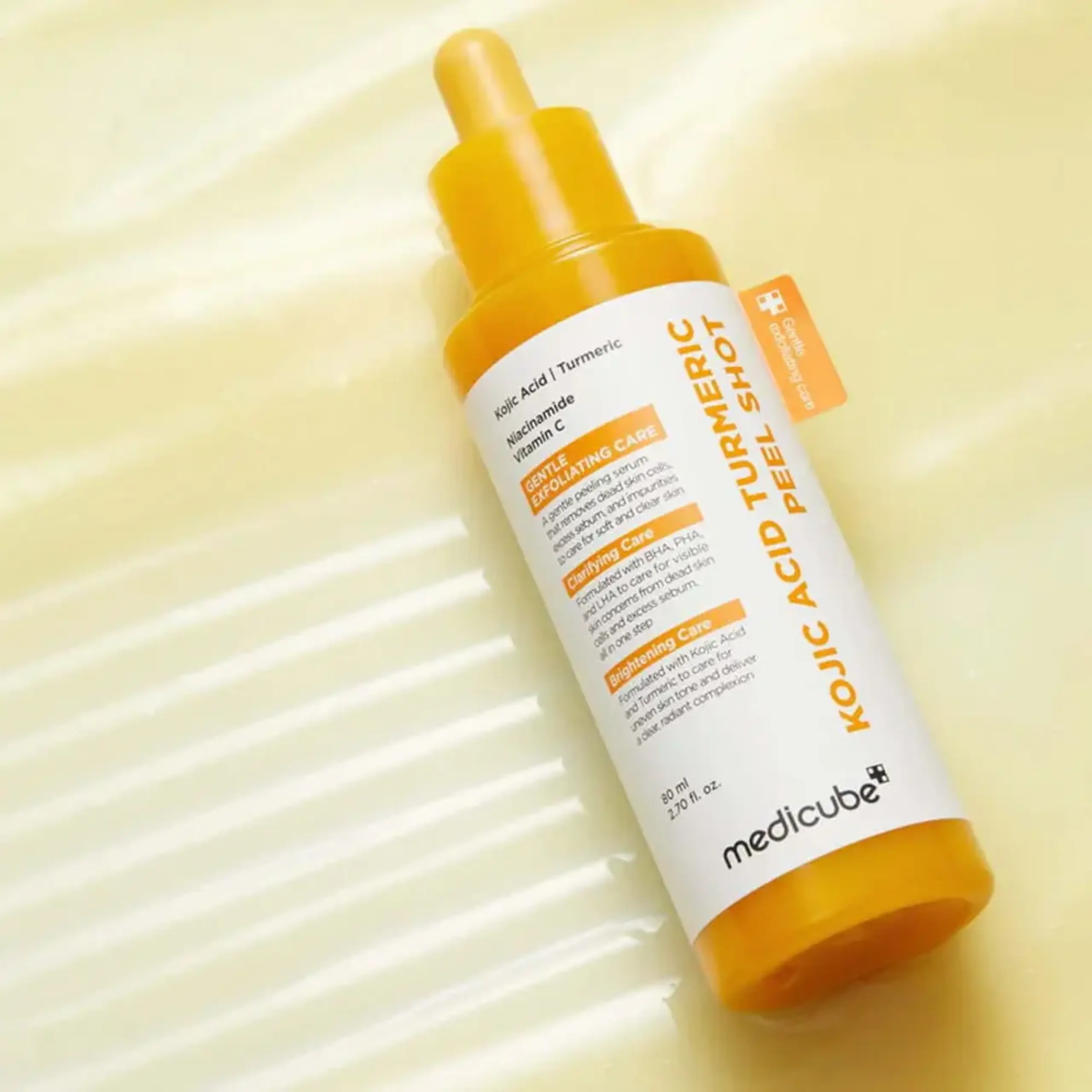 Ser exfoliant și iluminator cu Acid Kojic și Niacinamidă Medicube Kojic Acid Turmeric Peel Shot 80ml