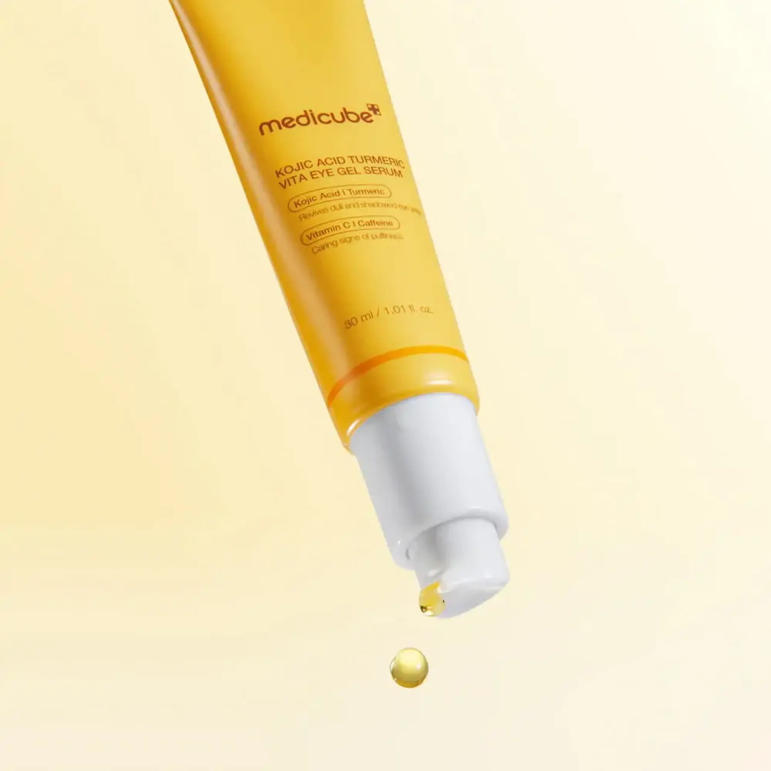 Ser-gel pentru zona din jurul ochilor cu efect de iluminare Medicube Kojic Acid Turmeric Vita Eye Gel Serum 30 ml