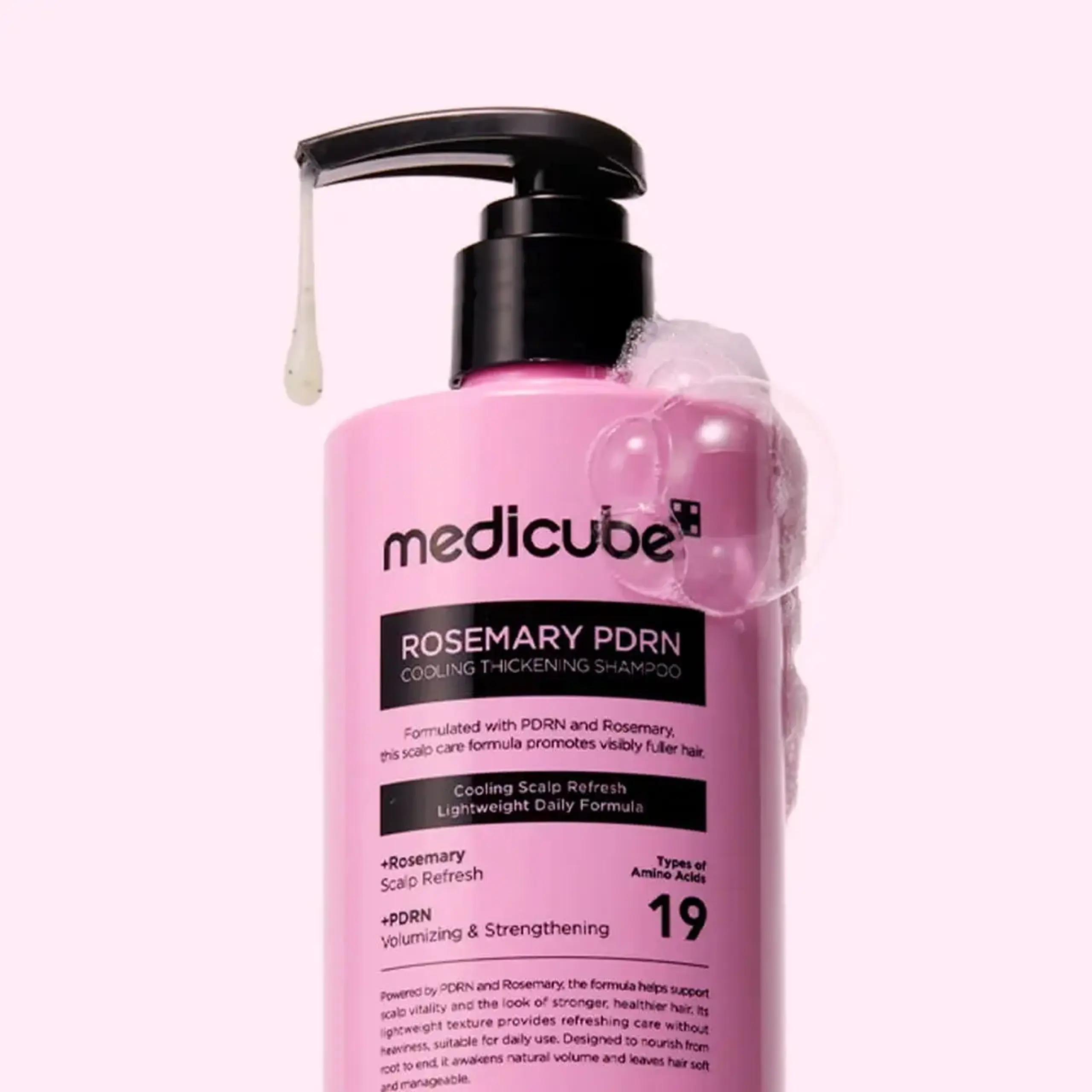 Șampon pentru scalp încărcat lipsit de prospețime Medicube Rosemary PDRN Cooling Thickening Shampoo 400ml