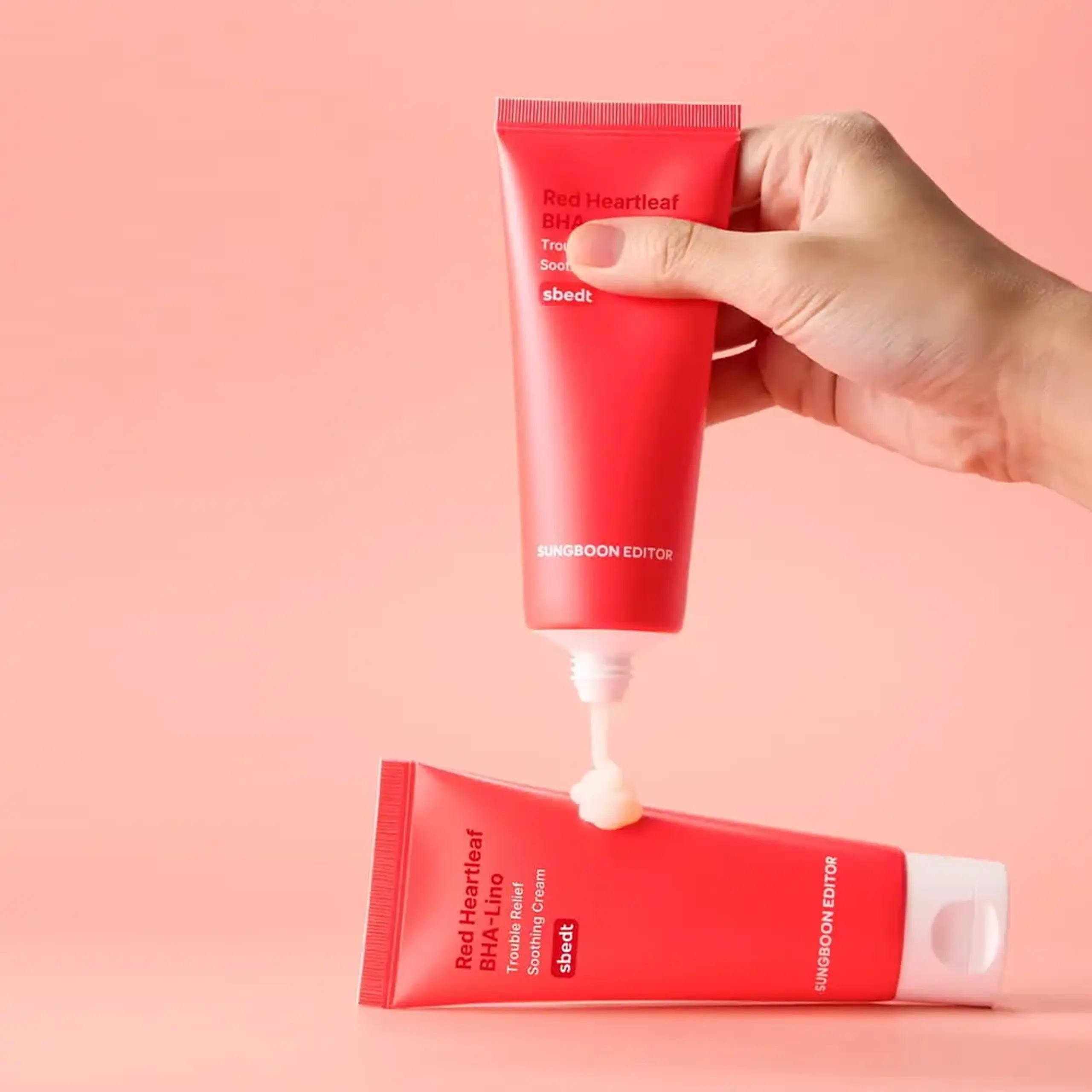 Cremă calmantă Sungboon Editor Red Heartleaf BHA-Lino Trouble Relief Cream 50 ml