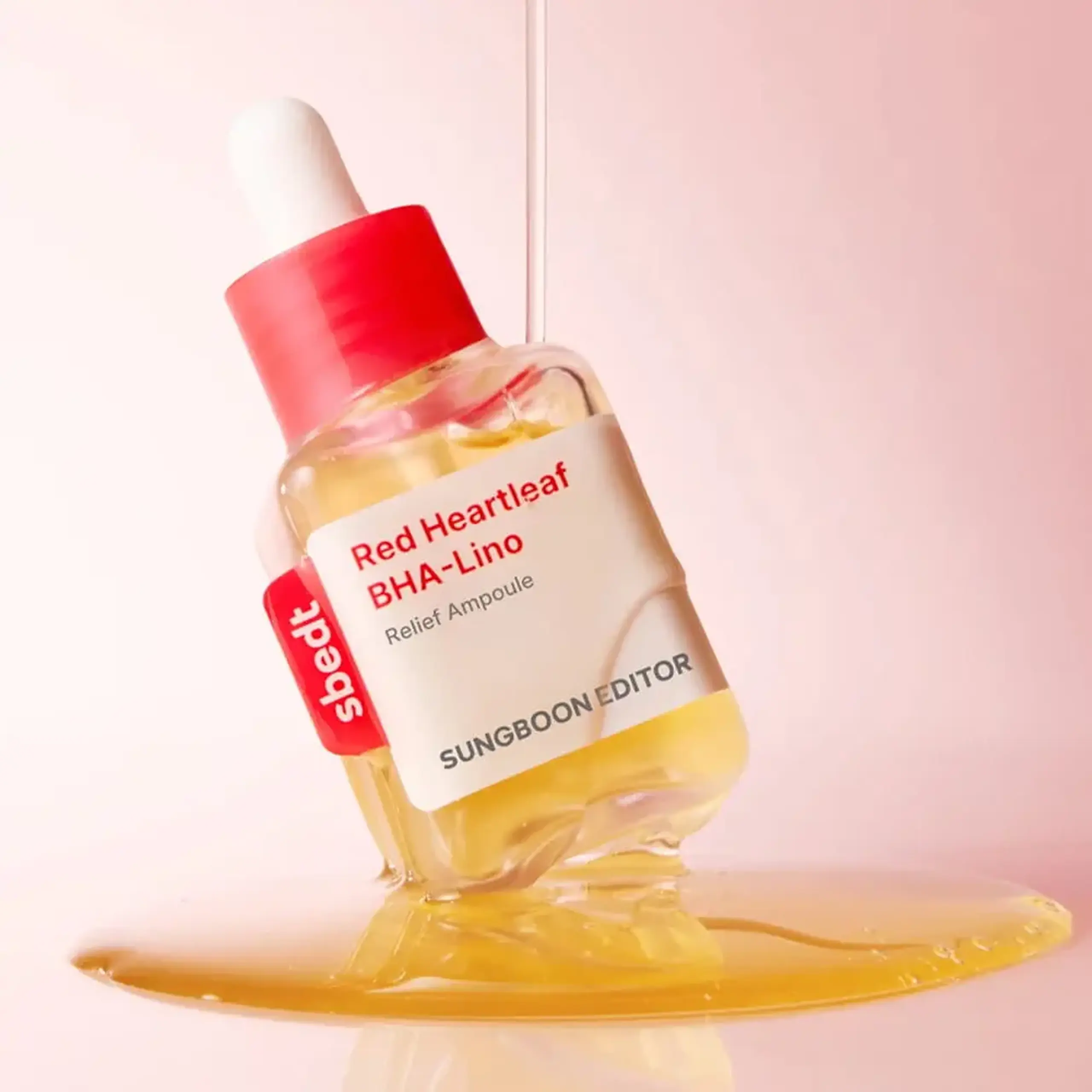 Fiola calmantă-iluminantă cu acizii BHA Sungboon Editor Red Heartleaf BHA-Lino Relief Ampoule 40 ml
