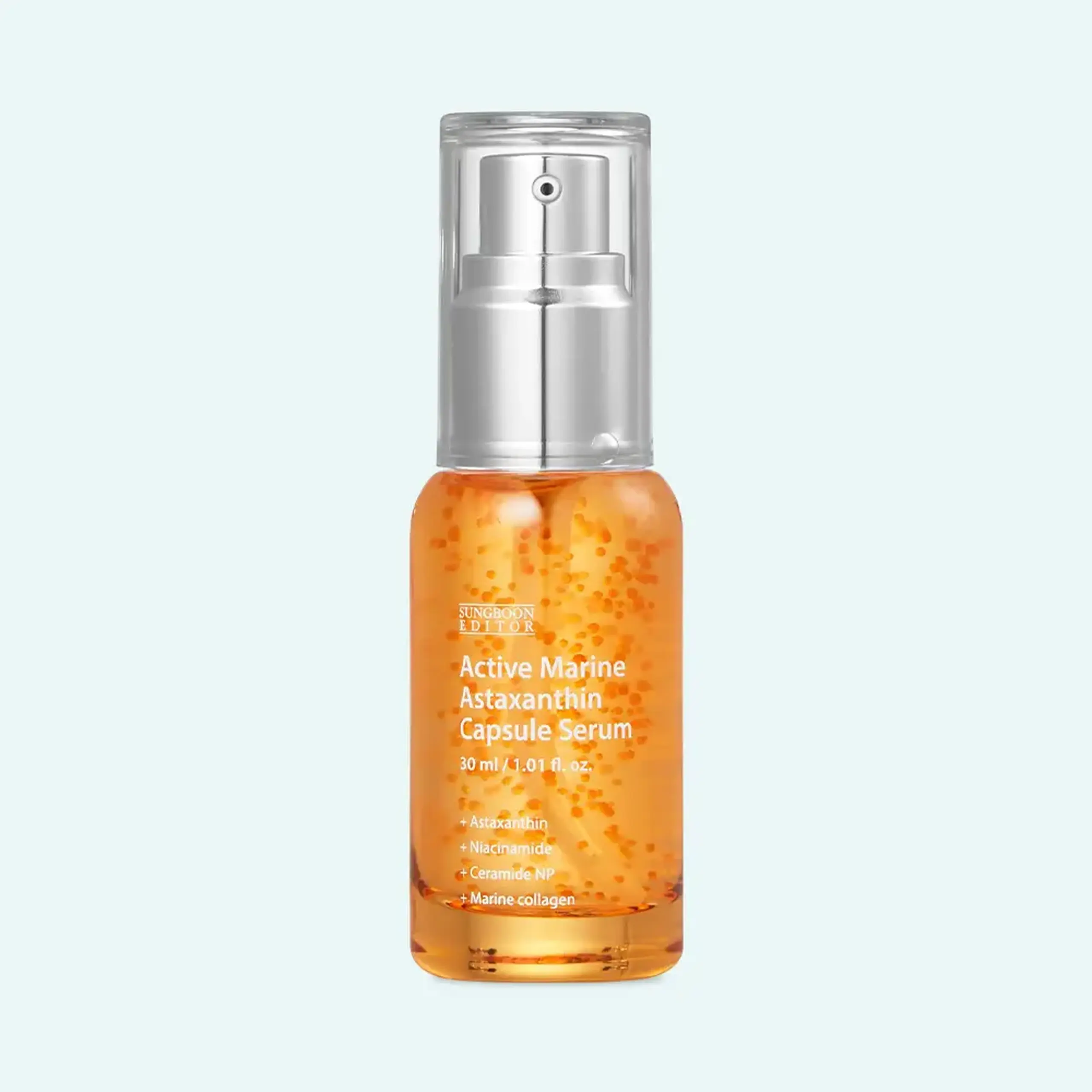 Ser concentrat cu astaxantină marină în capsule Sungboon Editor Active Marine Astaxanthin Capsule Serum 30 ml