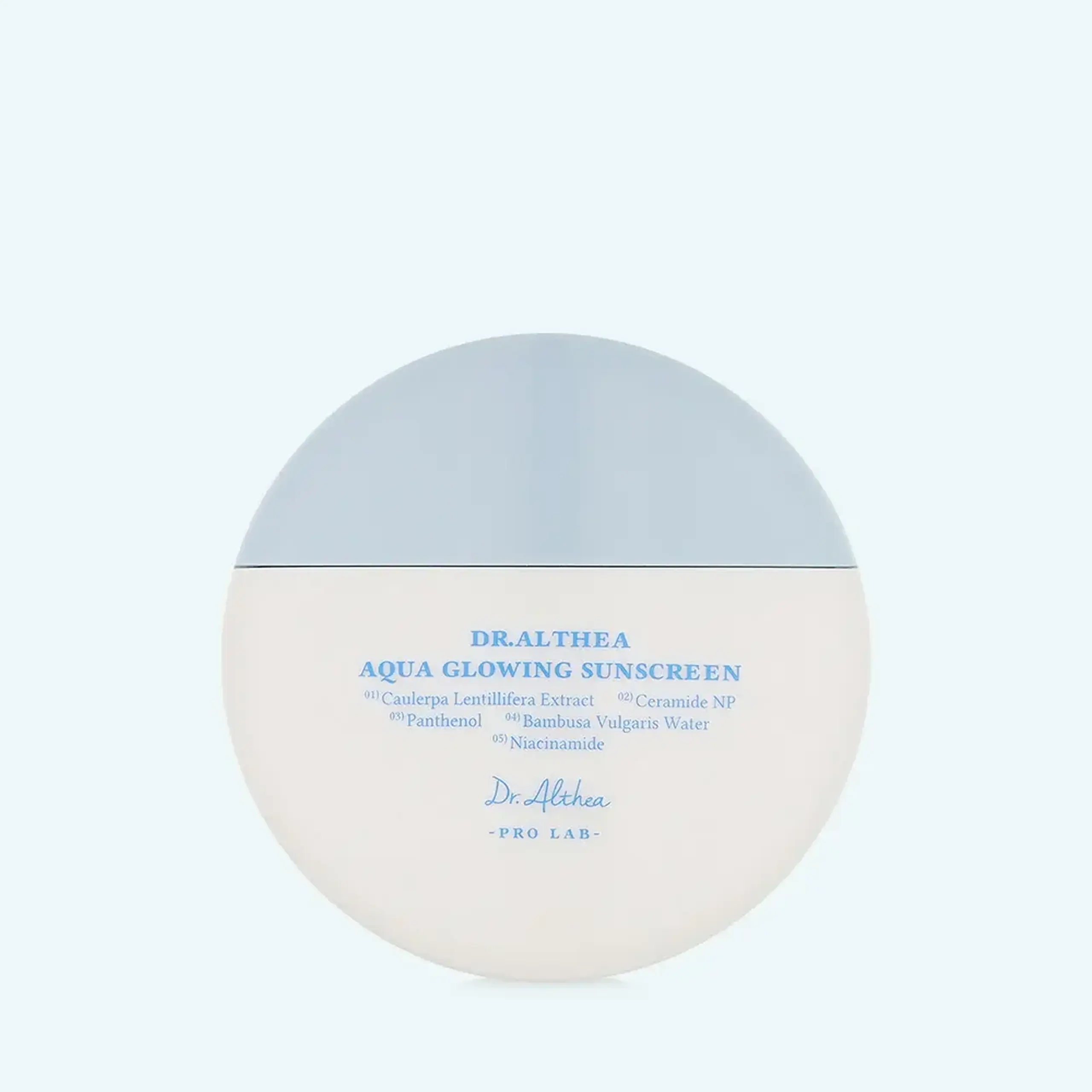 Cremă de protecție solară hidratantă cu efect luminos Dr. Althea Aqua Glowing Sunscreen SPF50+ PA++++ 45 ml