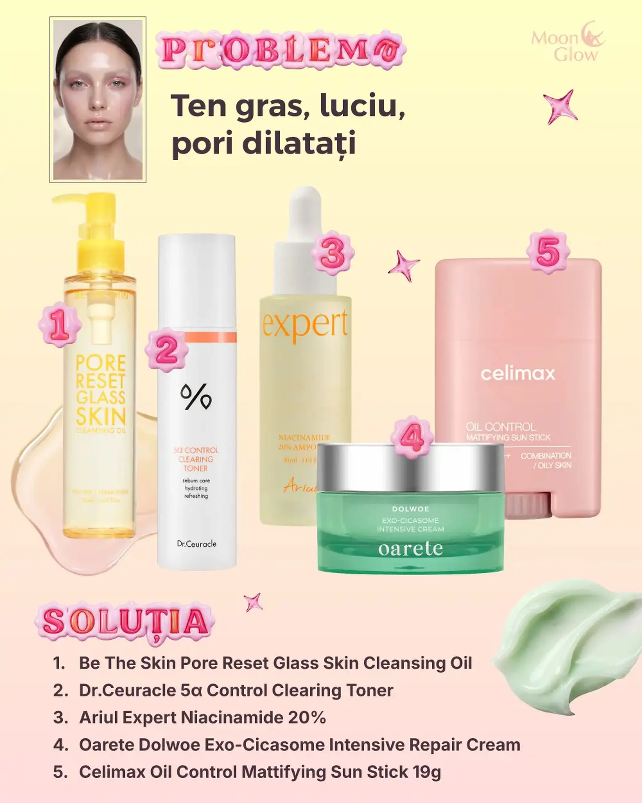 Ten gras, pori dilatați