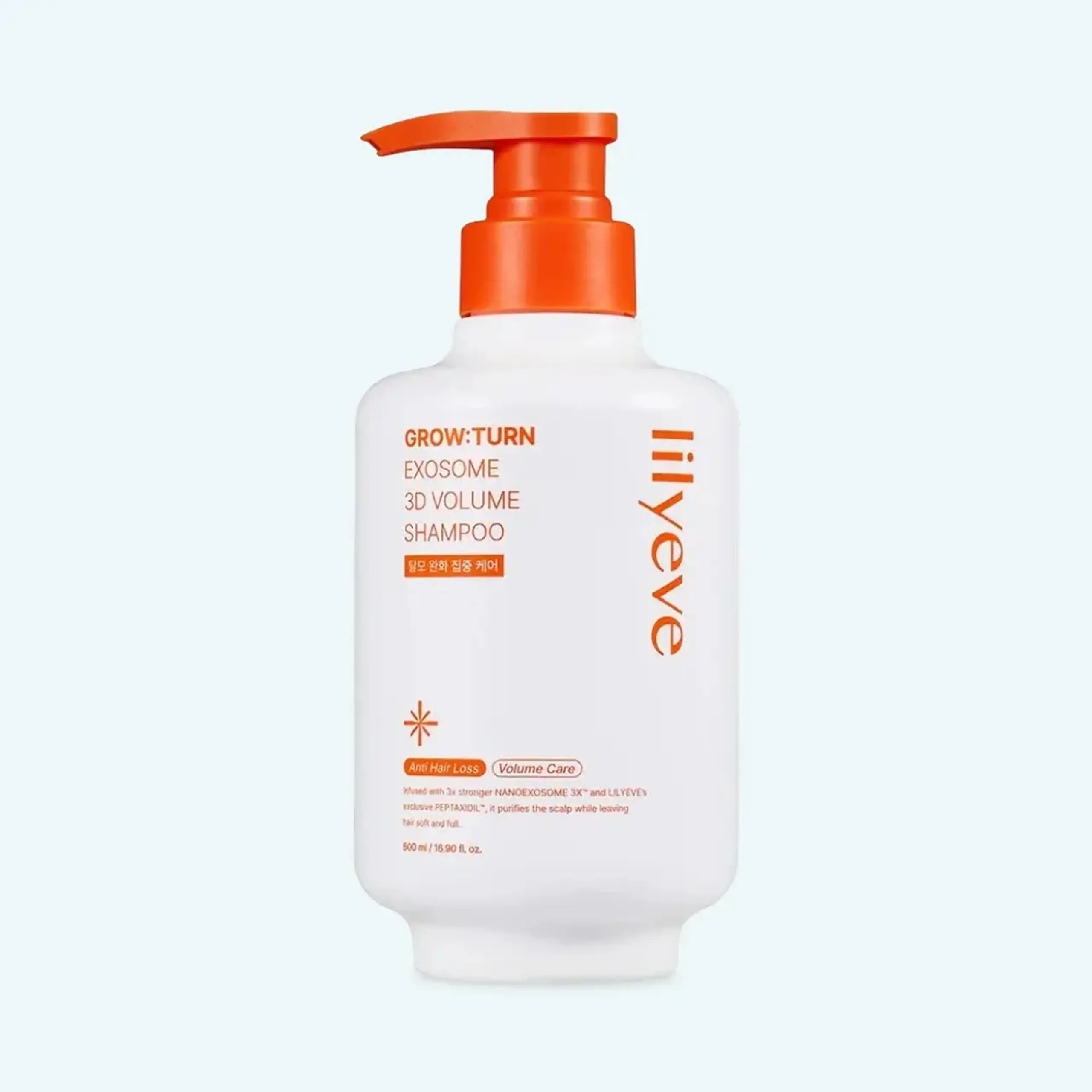 Șampon pentru volum cu exozomi LILYEVE GROW:TURN EXOSOME 3D Volume Shampoo – 500 ml