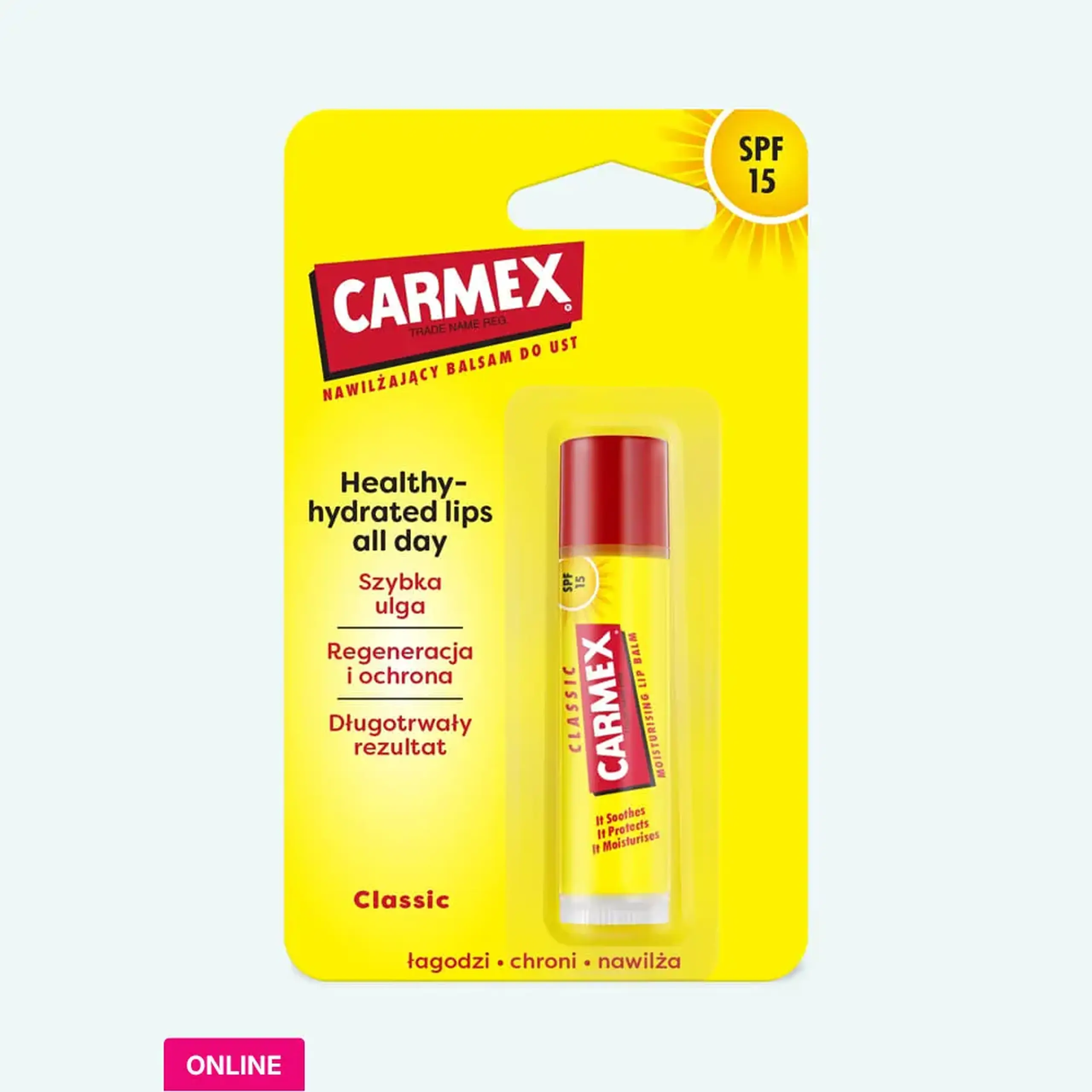 Balsam buze CARMEX Lip Balm Classic STICK 4.25g - SPF15