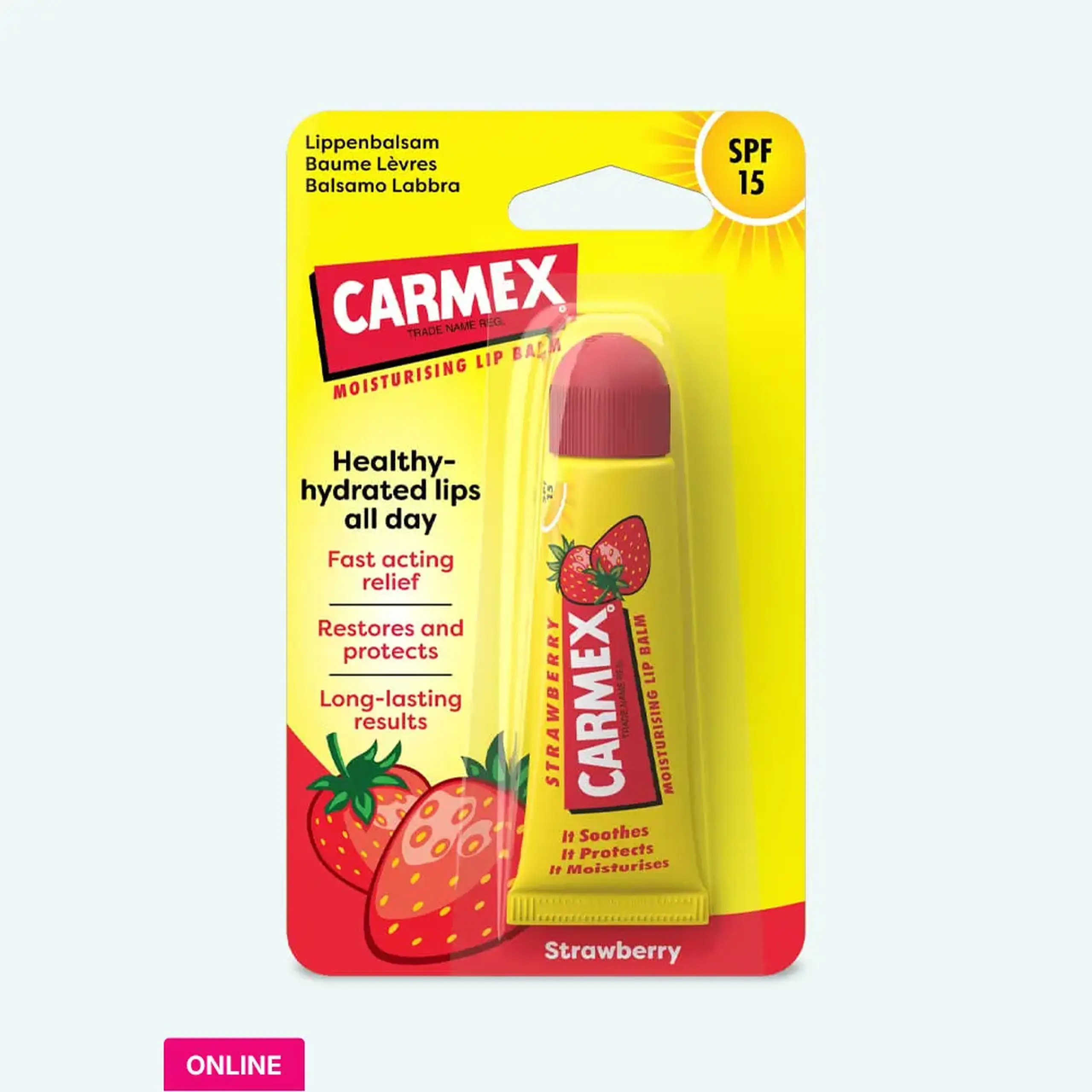 Balsam de buze CARMEX Tube Strawberry SPF 15